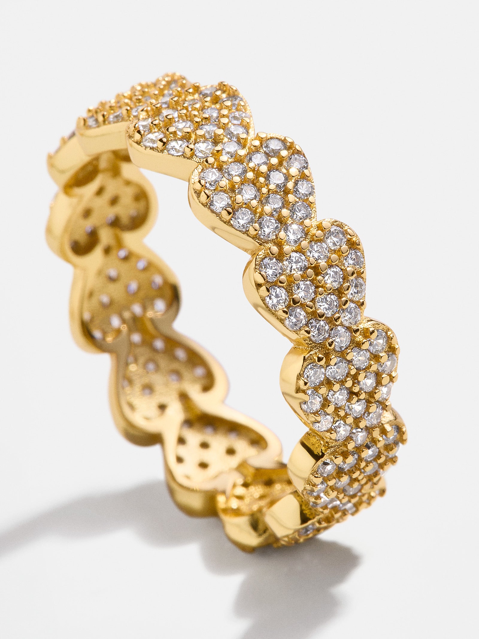 18K Gold Heart Pavé Ring - Heart-Blues Comming