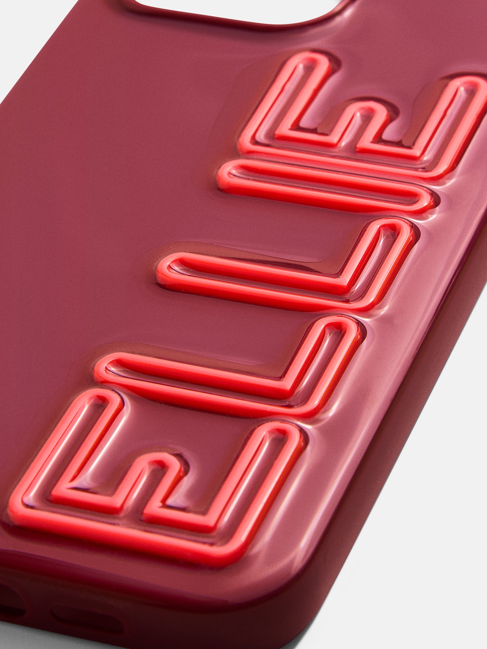 Fine Line Custom iPhone Case - Burgundy/Neon Coral-Blues Comming