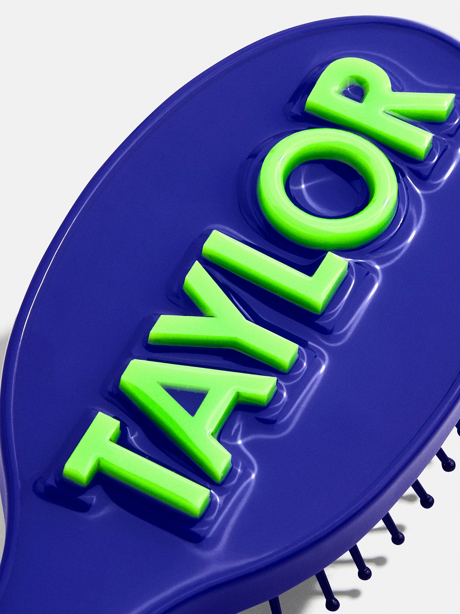 Mini Block Font Custom Hair Brush - Navy/Green-Blues Comming