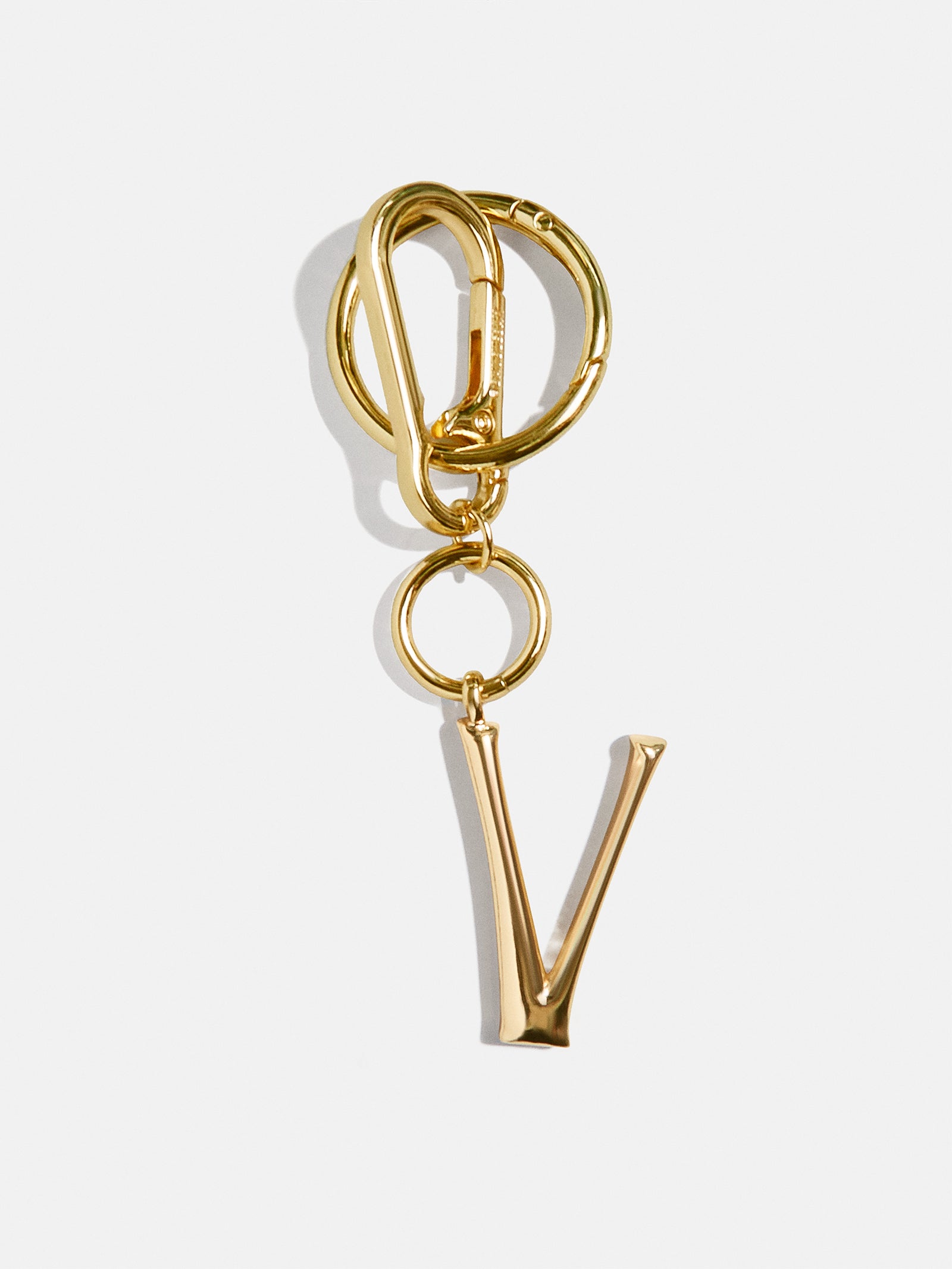 Gold Initial Enamel Bag Charm - V-Blues Comming