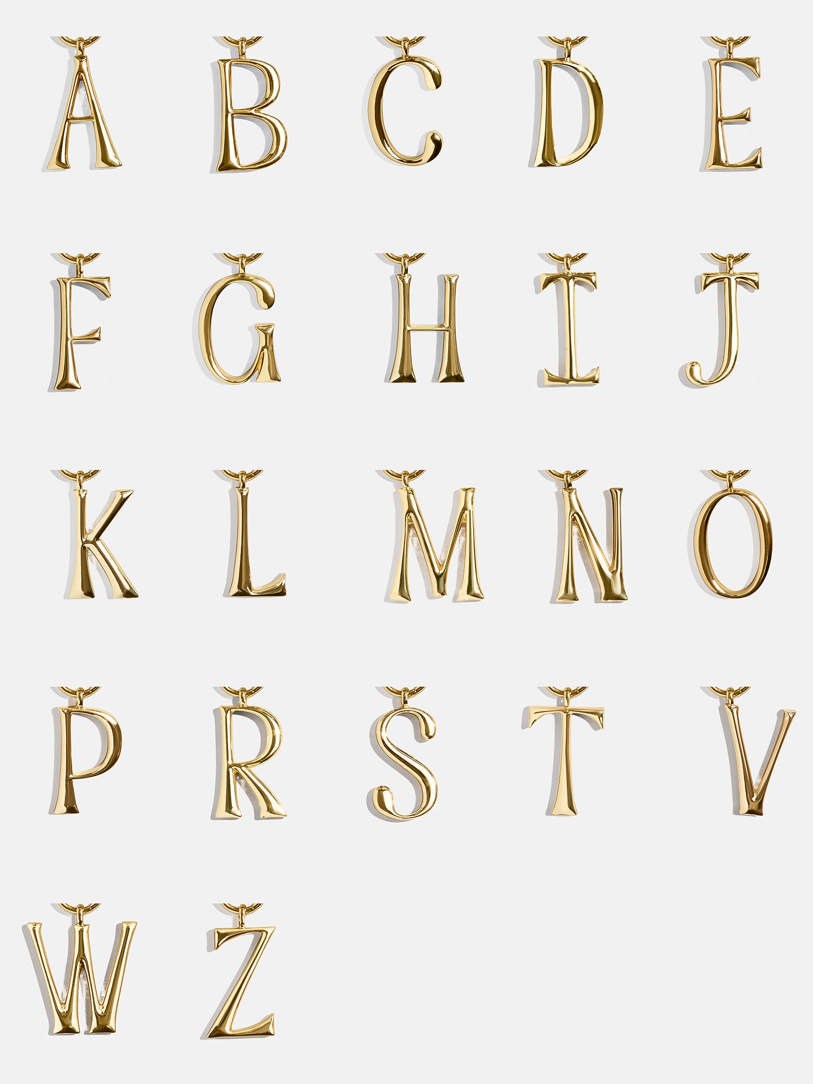 Gold Initial Enamel Bag Charm - E-Blues Comming