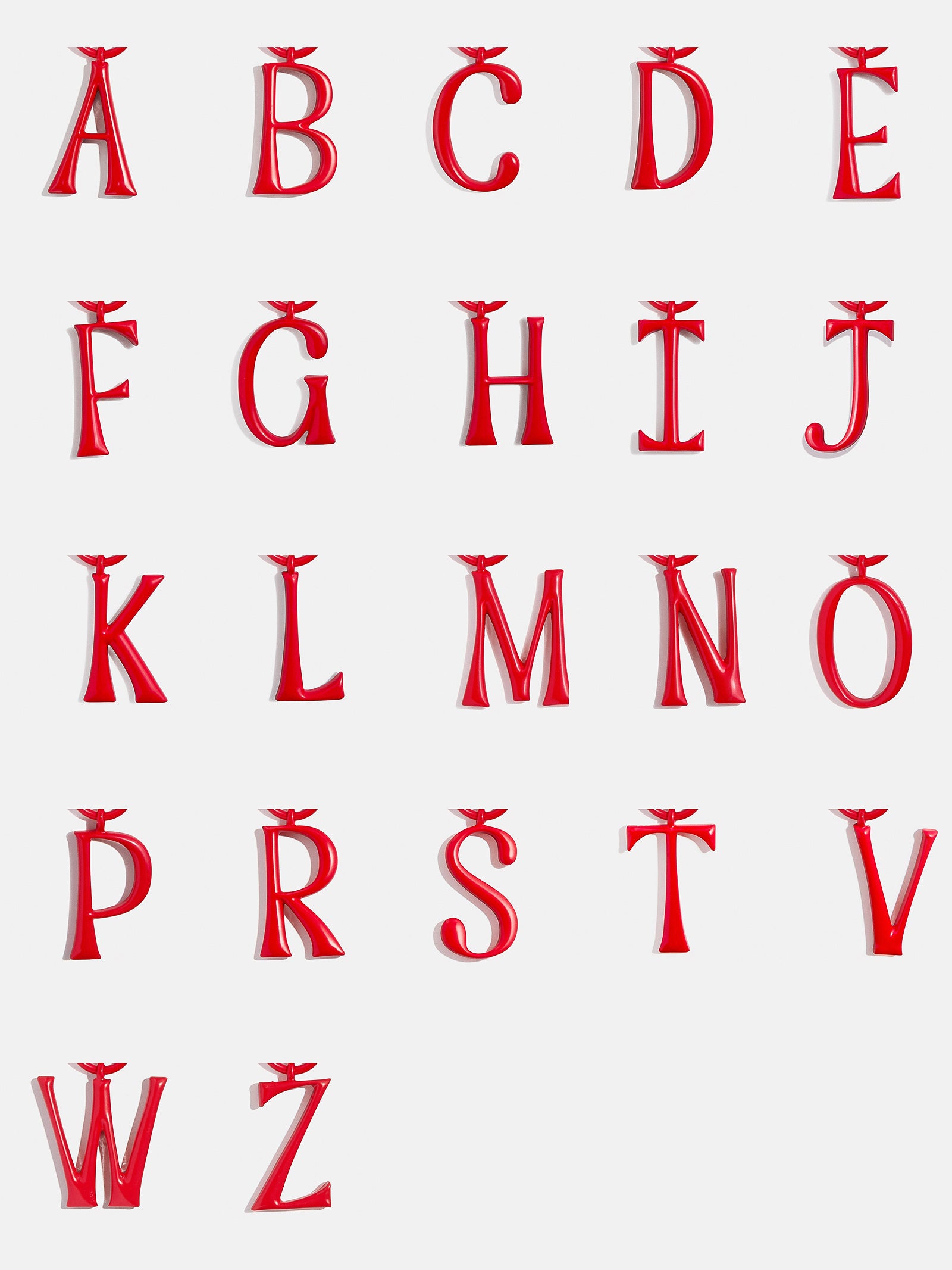 Red Initial Enamel Bag Charm - L-Blues Comming