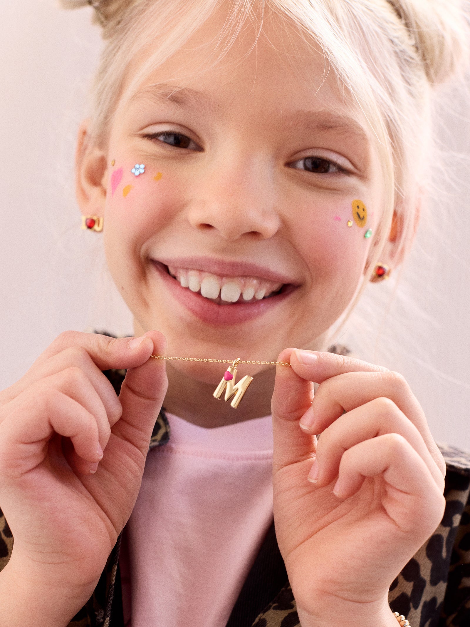 Kids' Heart Initial Necklace - Gold-Blues Comming