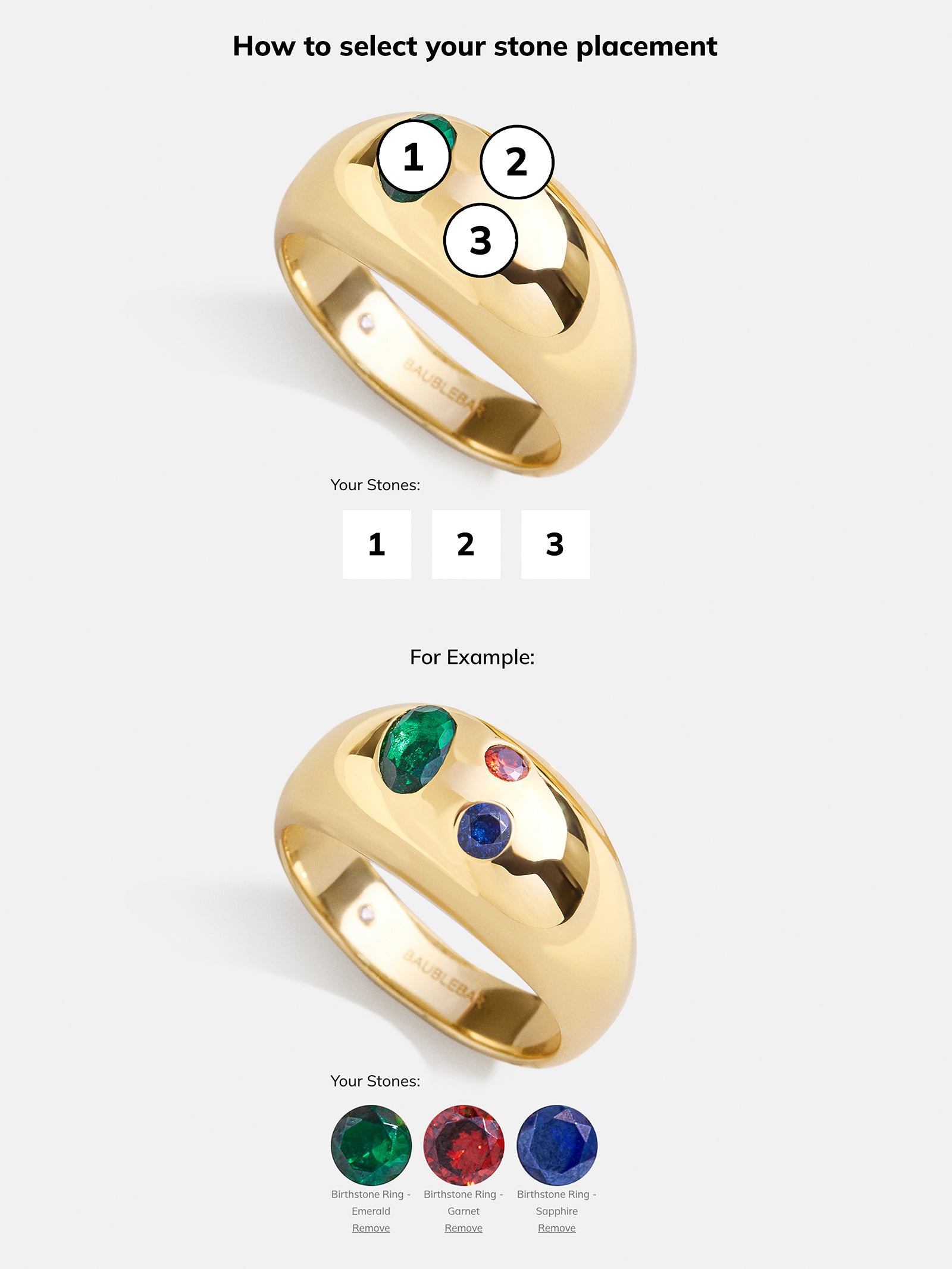 18K Gold Custom Birthstone Ring - Gold-Blues Comming