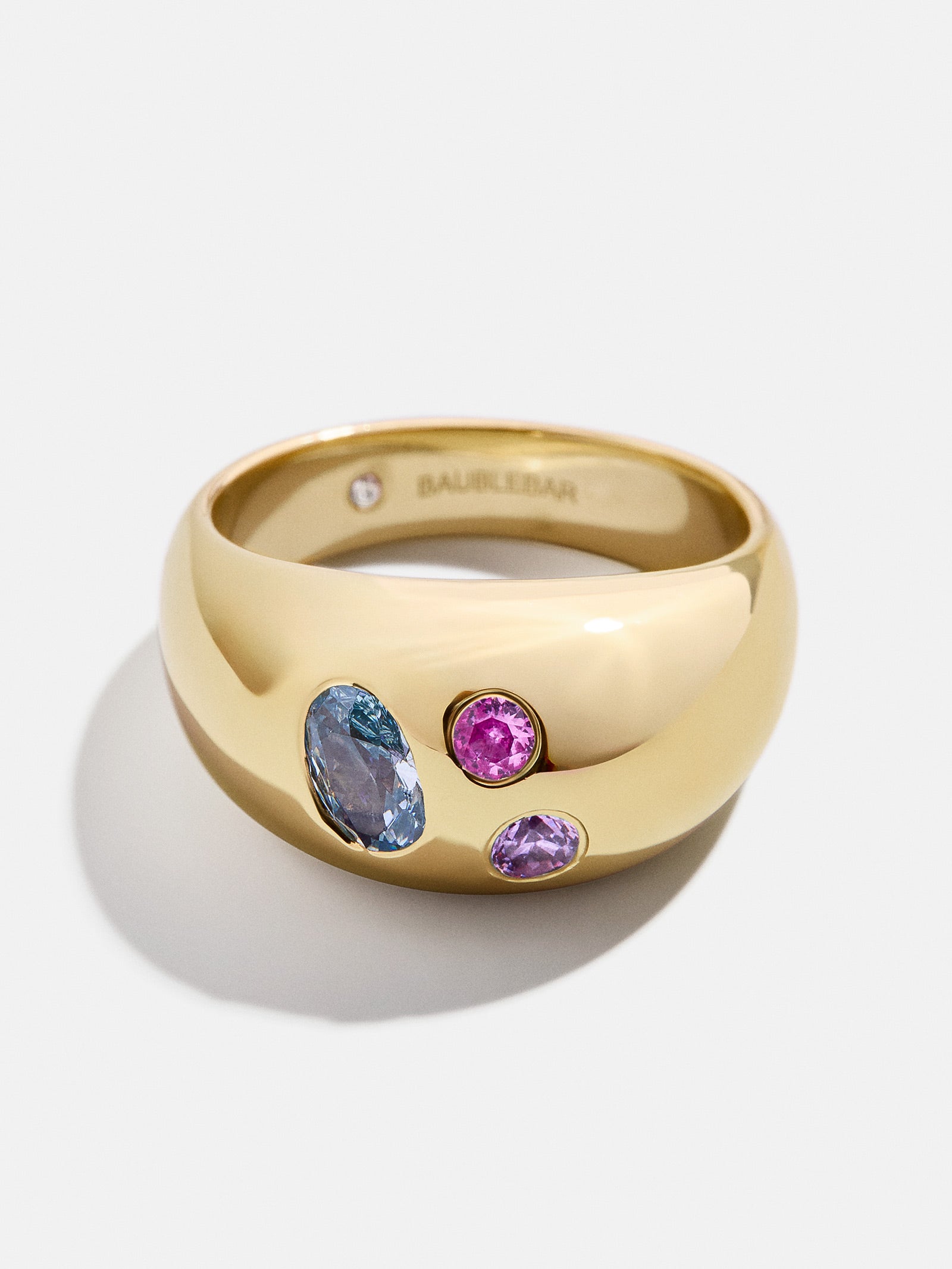 18K Gold Custom Birthstone Ring - Gold-Blues Comming