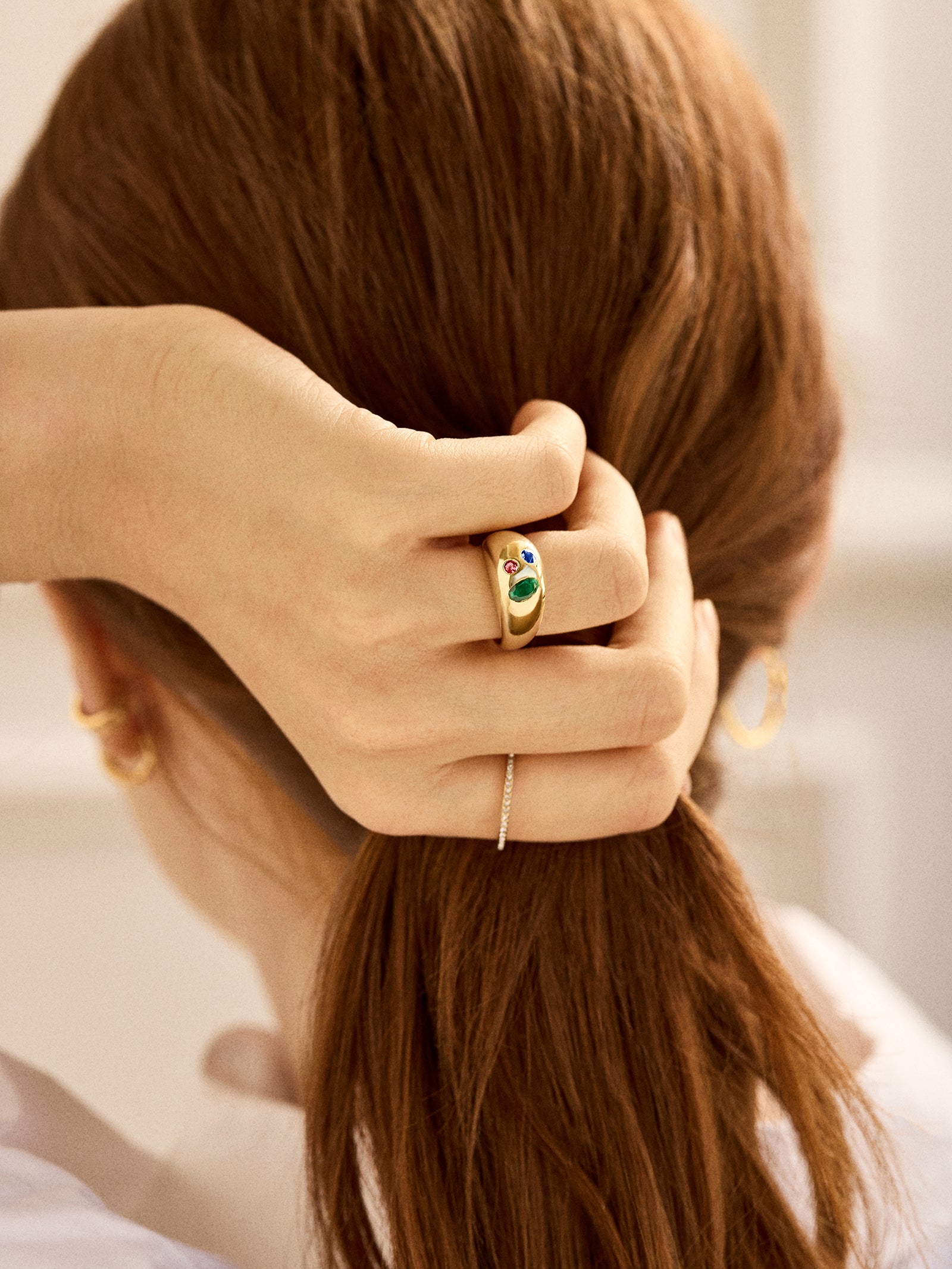 18K Gold Custom Birthstone Ring - Gold-Blues Comming