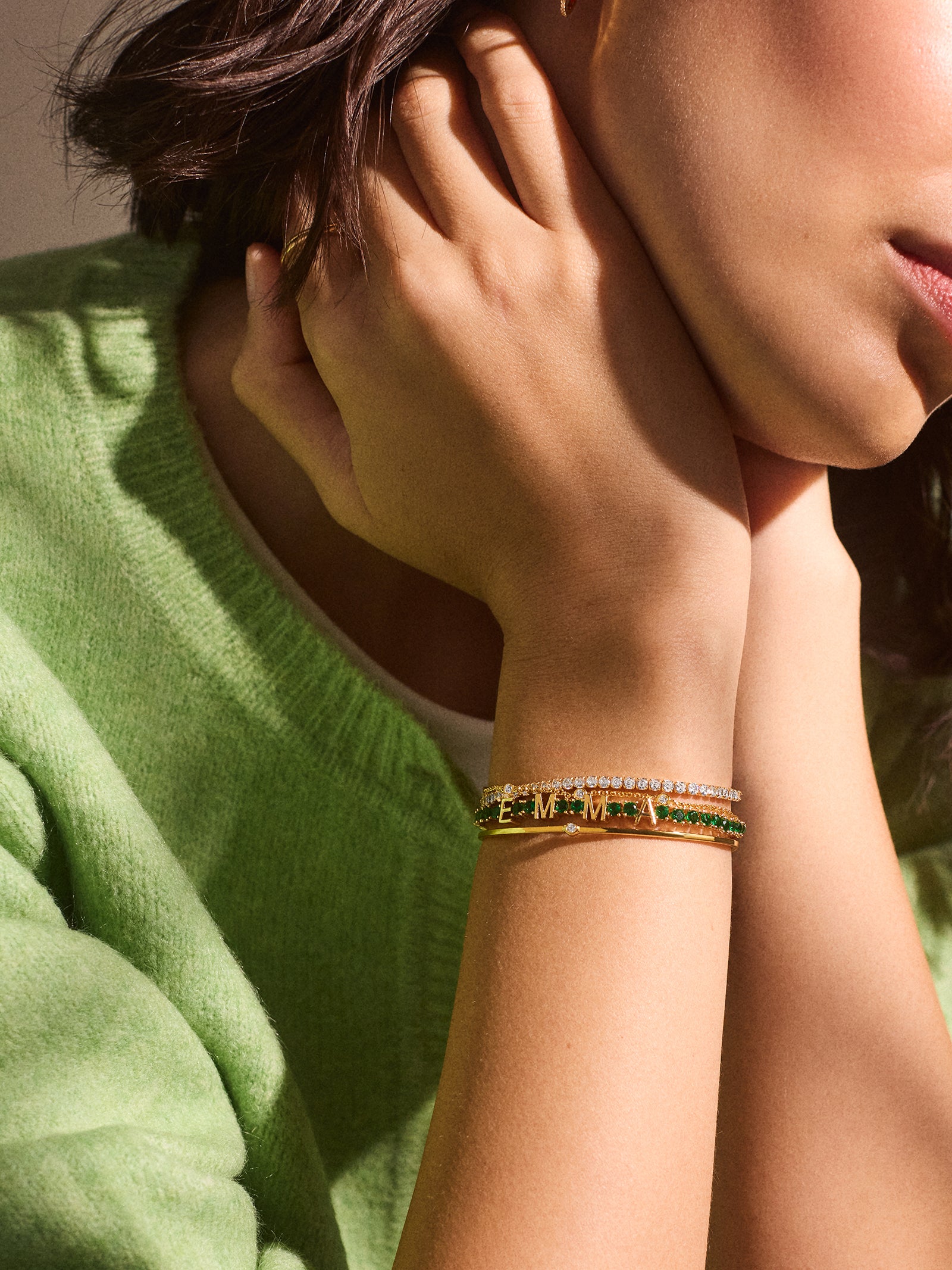 Custom Tennis Bracelet - Gold/Green-Blues Comming