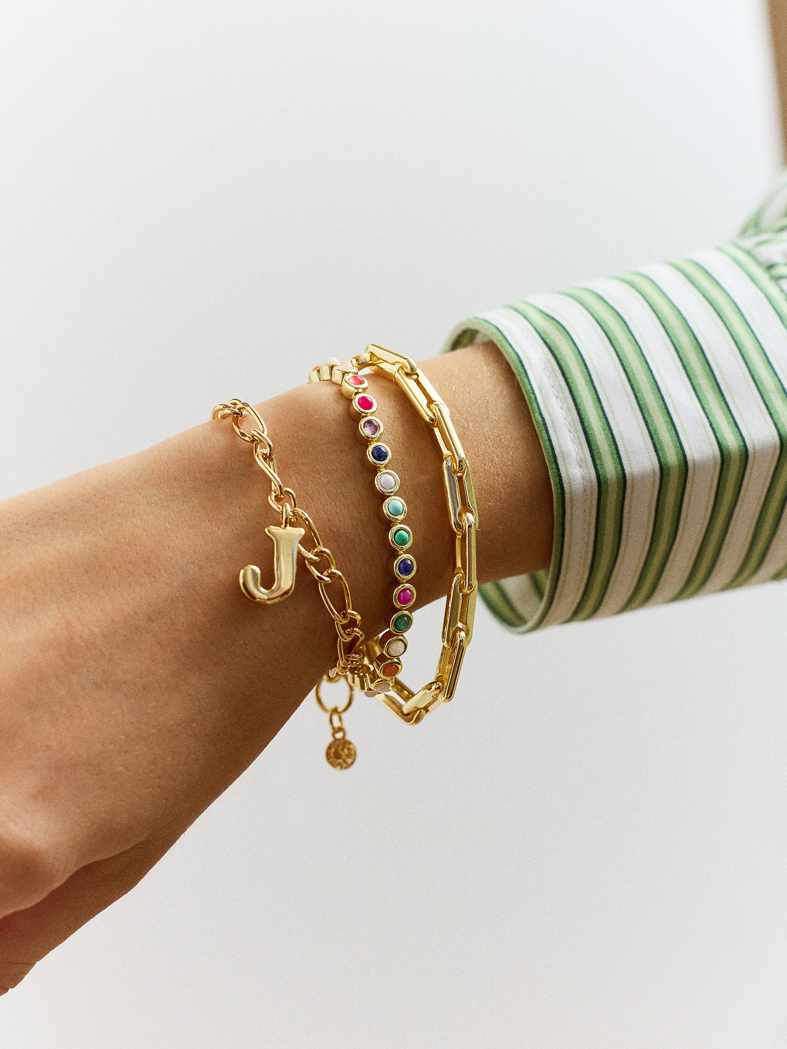 Deja Bracelet - Medium Gold Plated Brass-Blues Comming