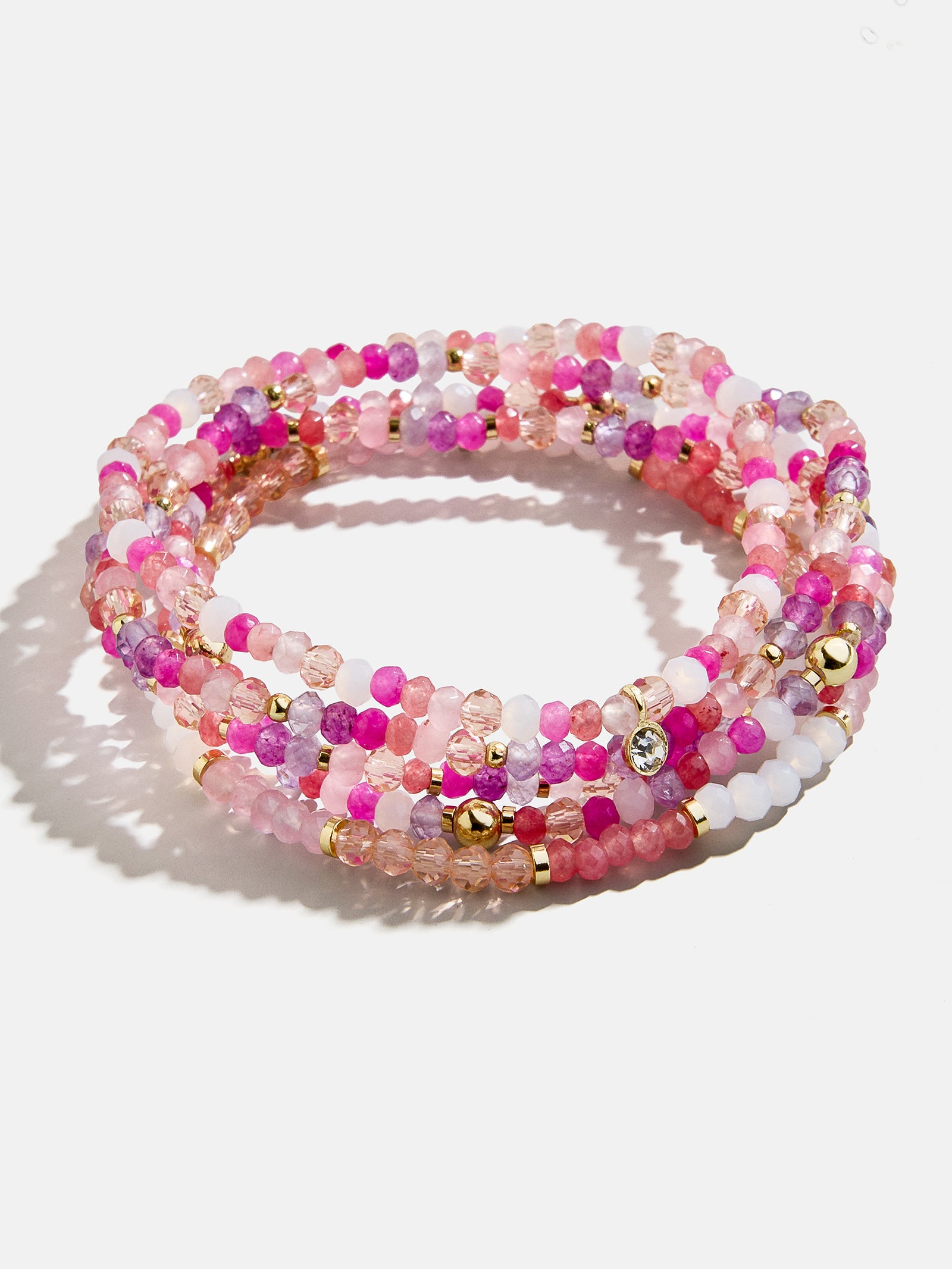 Indya Semi-Precious Layered Bracelet Set - Pink Multi-Blues Comming