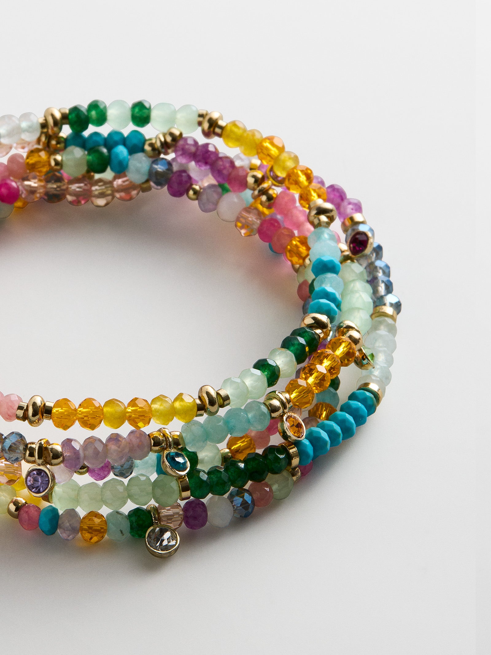 Indya Semi-Precious Layered Bracelet Set  - Multi-Blues Comming
