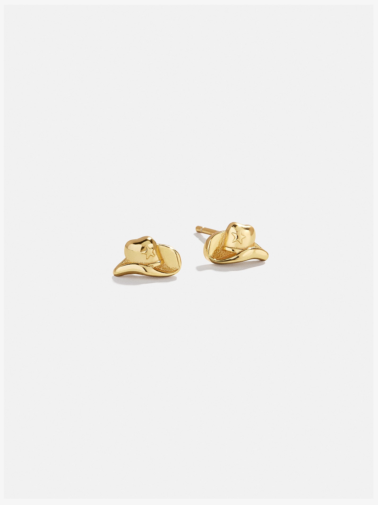 18K Gold Just For Fun Earrings - Cowboy Hat-Blues Comming