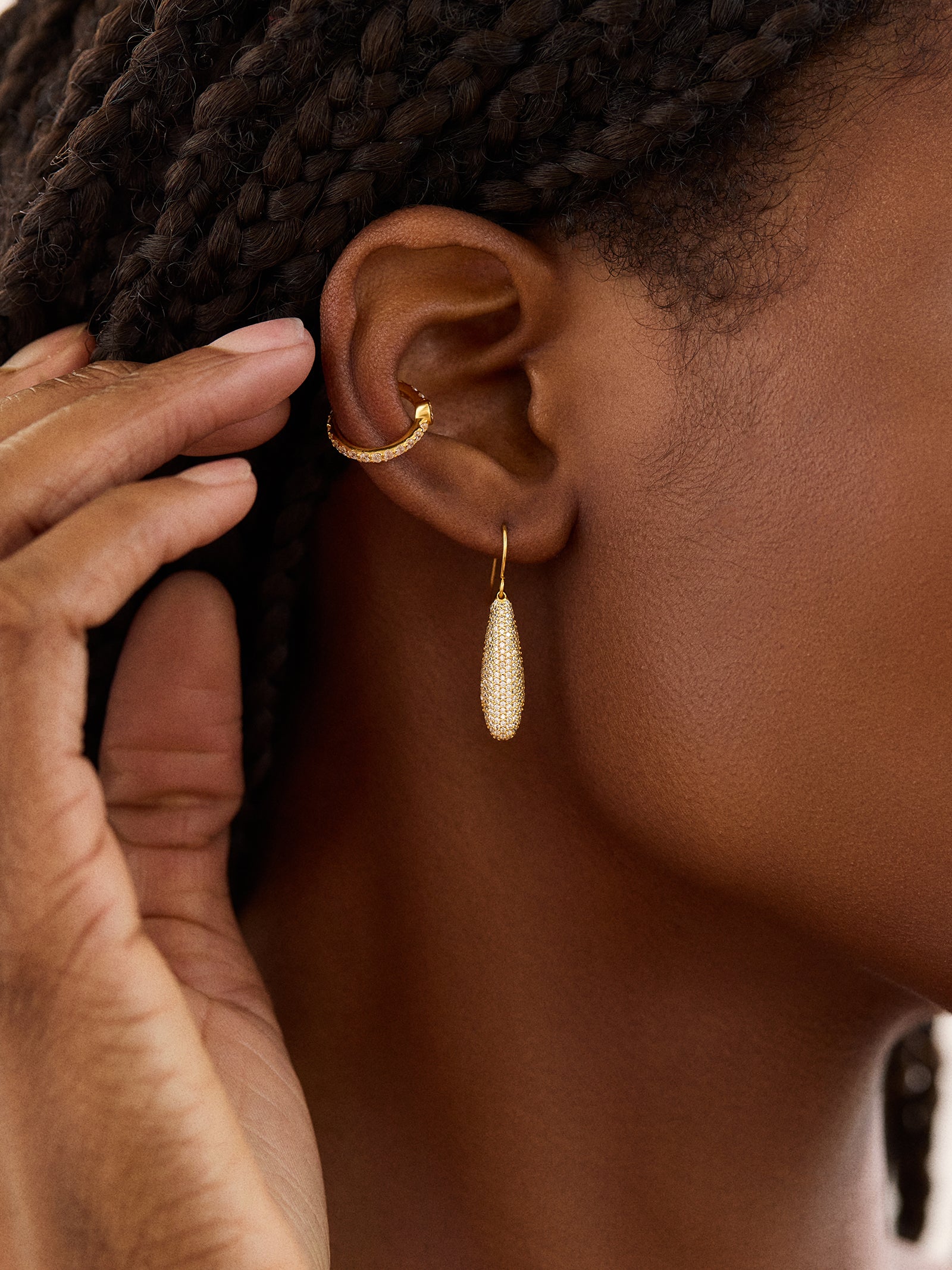 18K Gold Ashley Earrings - Large-Blues Comming