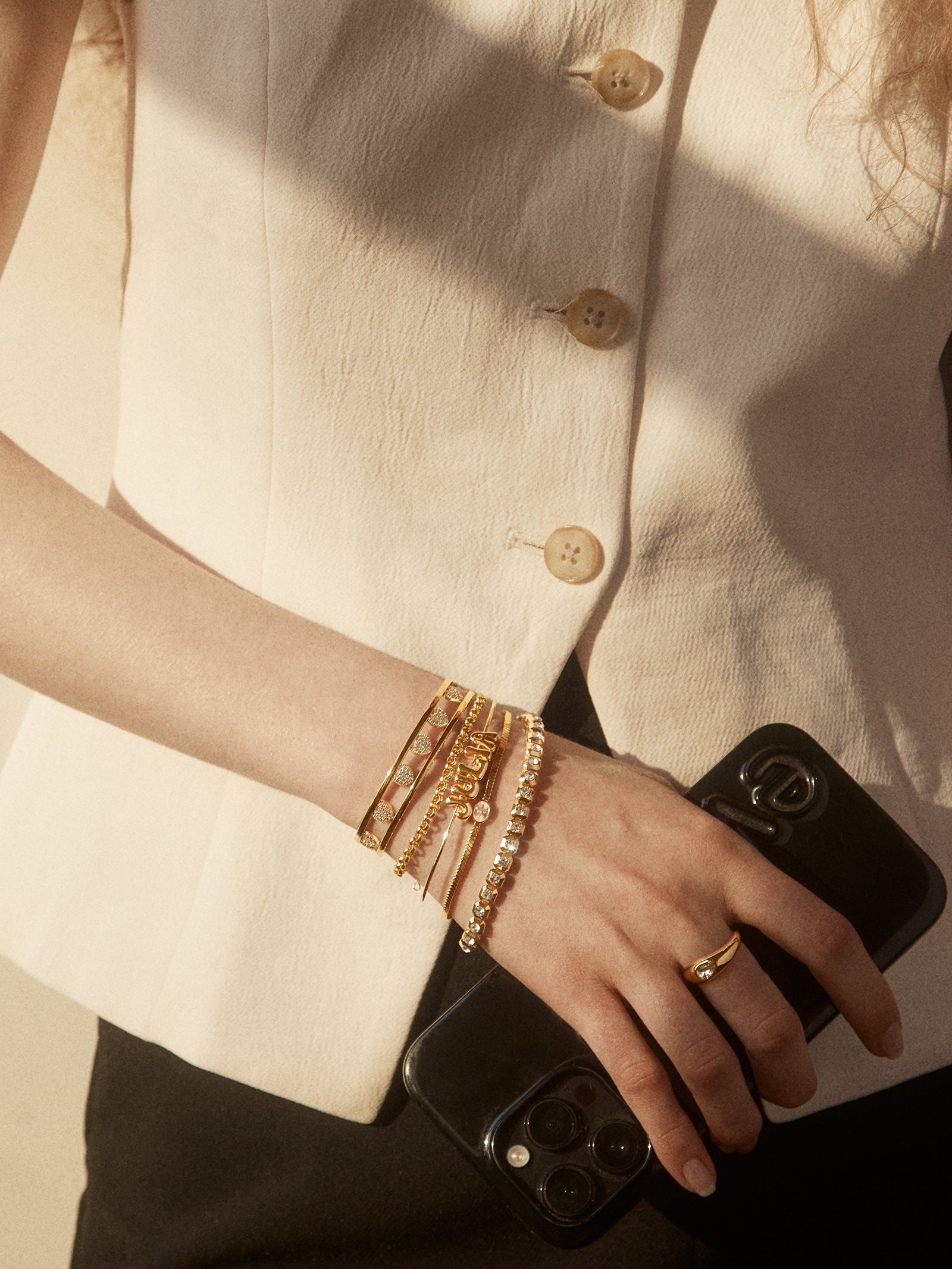 18K Gold Heart Cuff Bracelet - Heart-Blues Comming