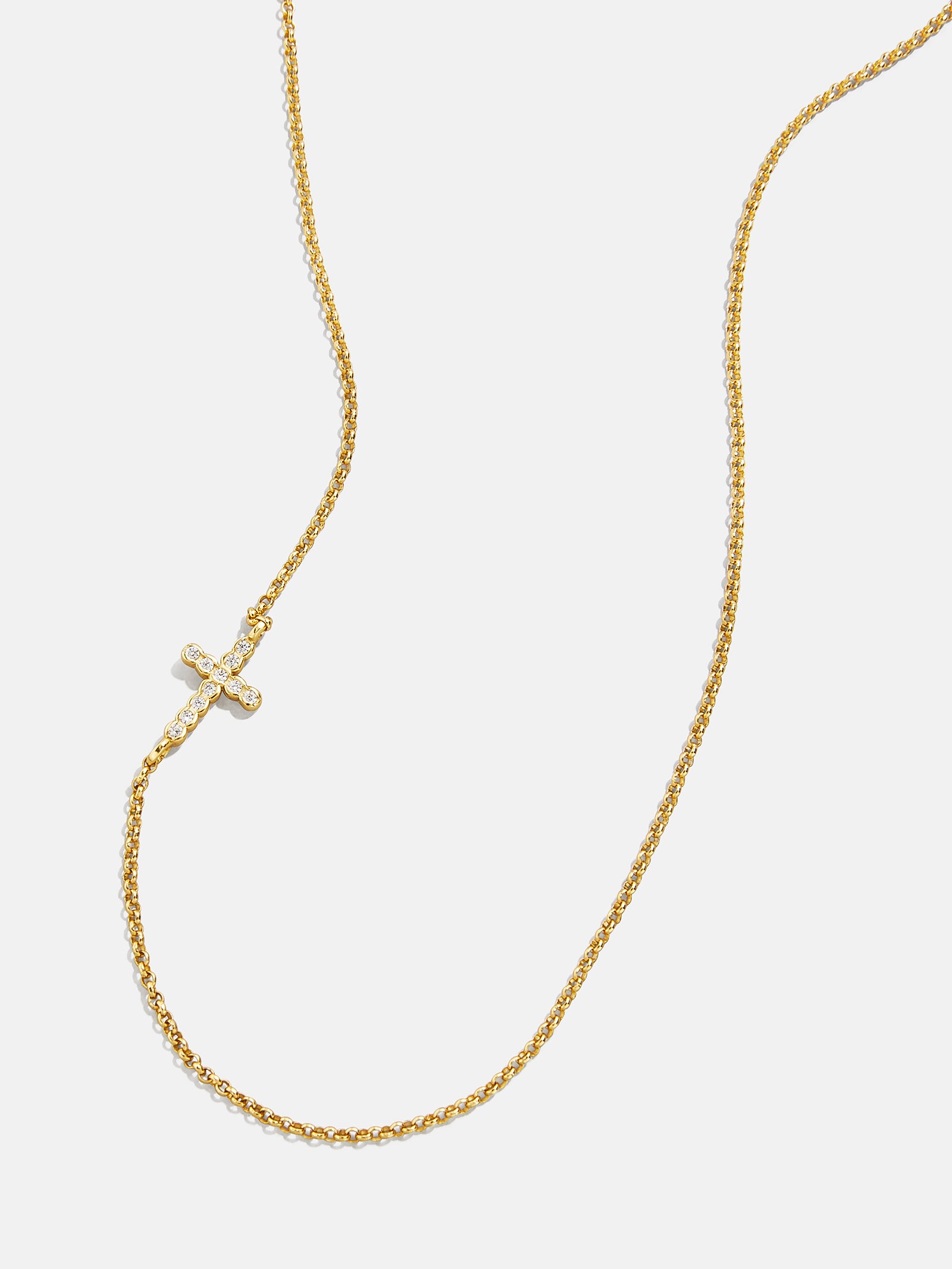 18K Gold Asymmetrical Cross Necklace - Cross-Blues Comming