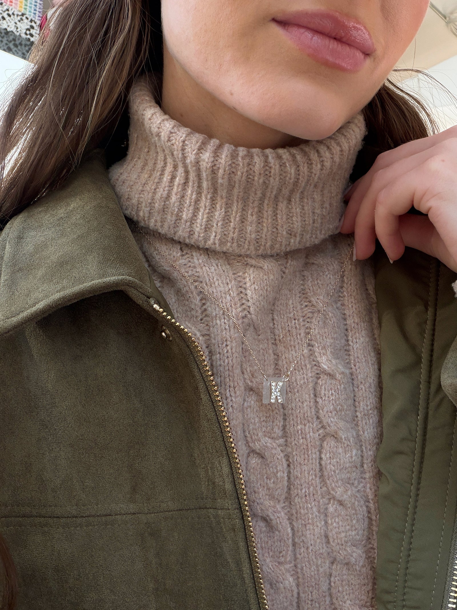 Clementine Initial Necklace - Gold/Pavé-Blues Comming