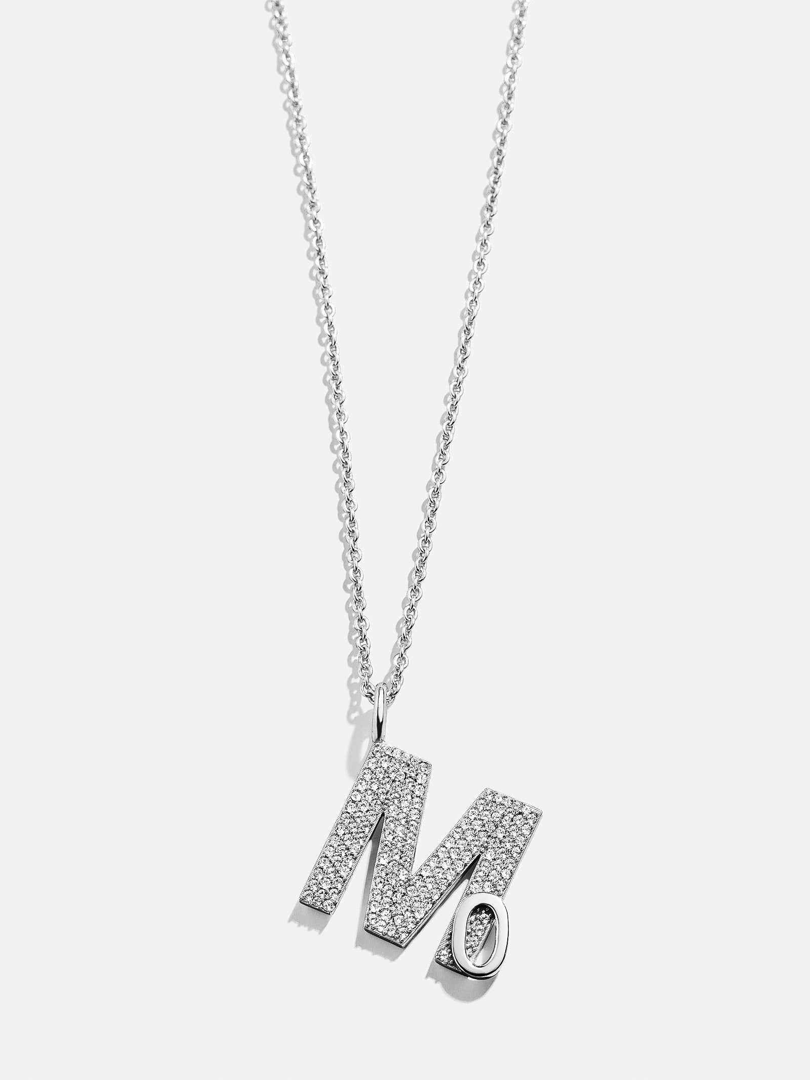 Double Initial Custom Necklace - Pavé/Silver-Blues Comming