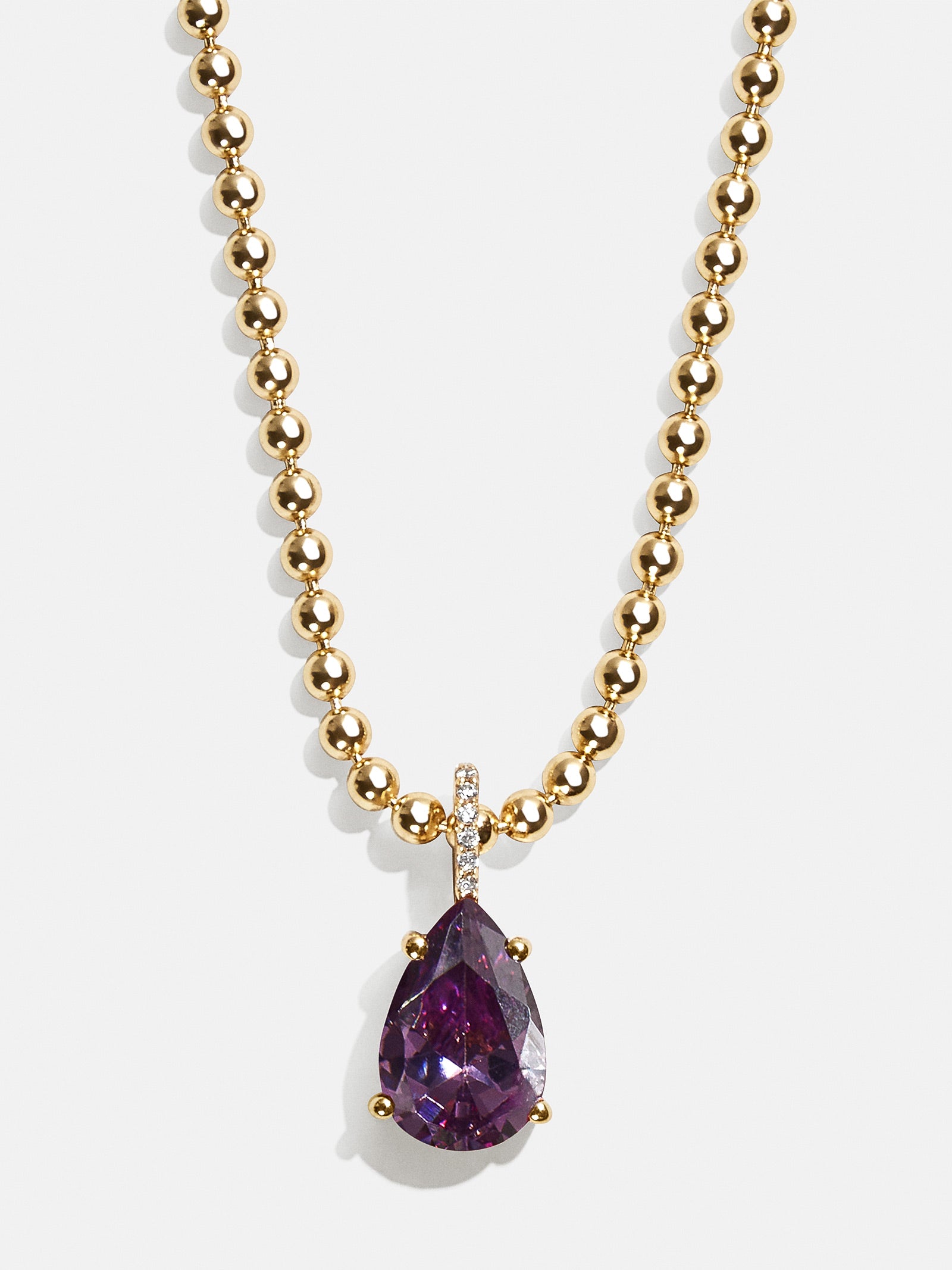 Esther 18K Gold Plated Sterling Silver Birthstone Necklace - Amethyst-Blues Comming