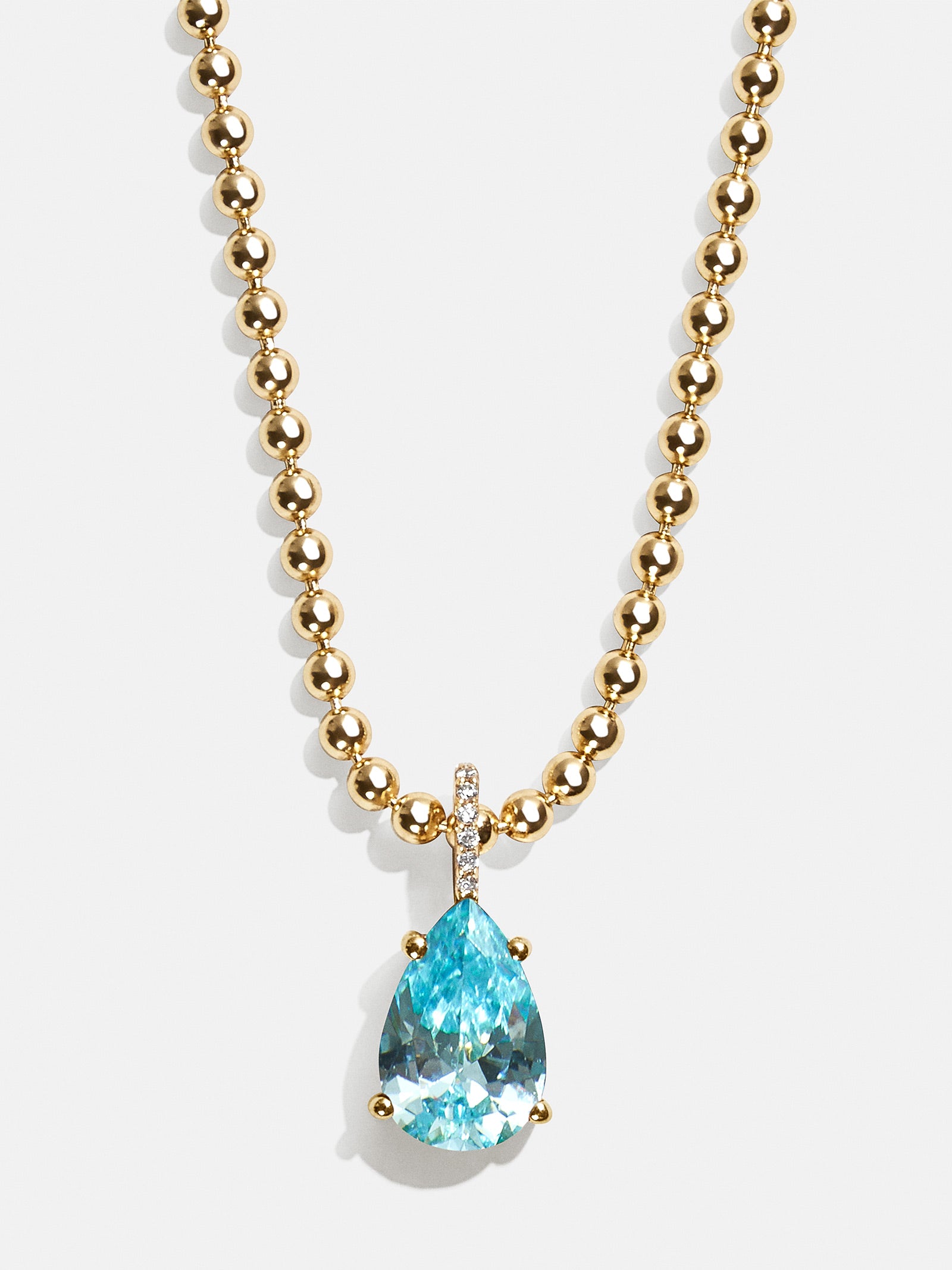 Esther 18K Gold Plated Sterling Silver Birthstone Necklace - Aquamarine-Blues Comming