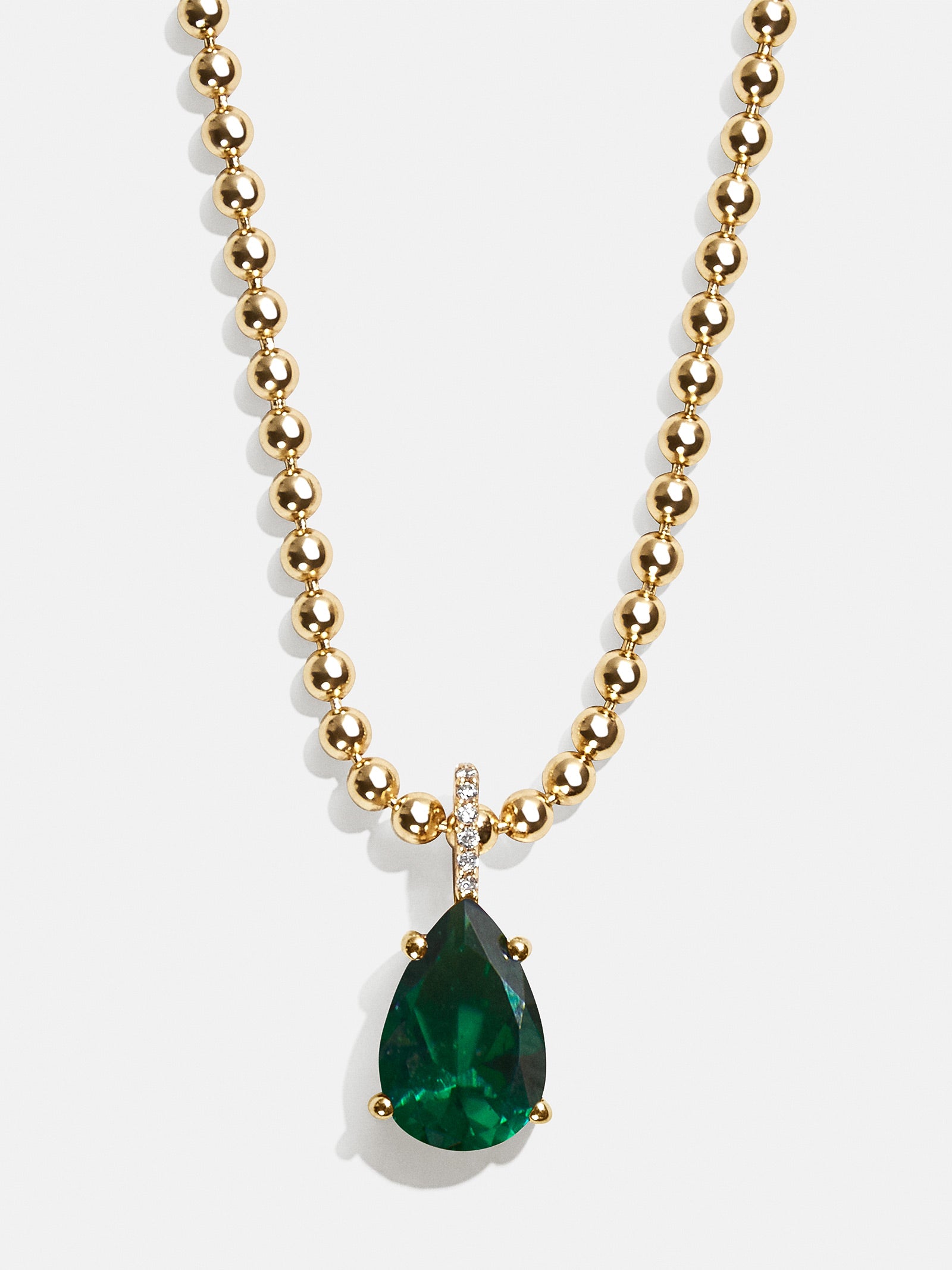 Esther 18K Gold Plated Sterling Silver Birthstone Necklace - Emerald-Blues Comming