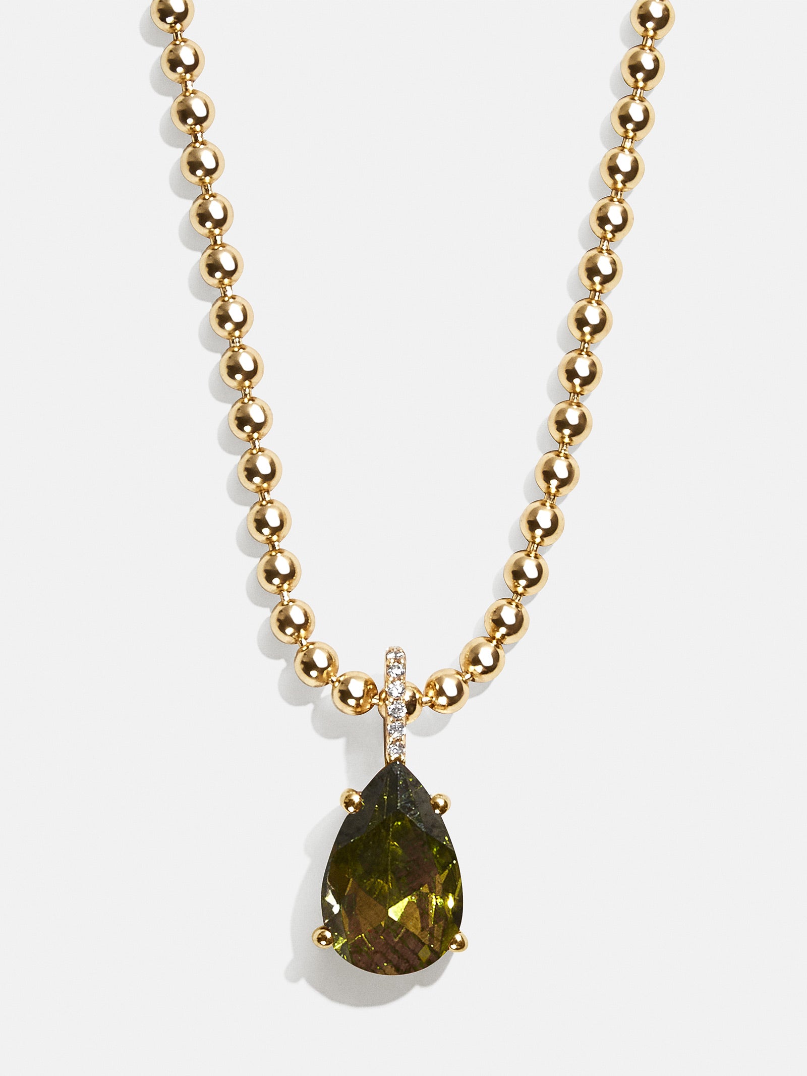 Esther 18K Gold Plated Sterling Silver Birthstone Necklace - Peridot-Blues Comming