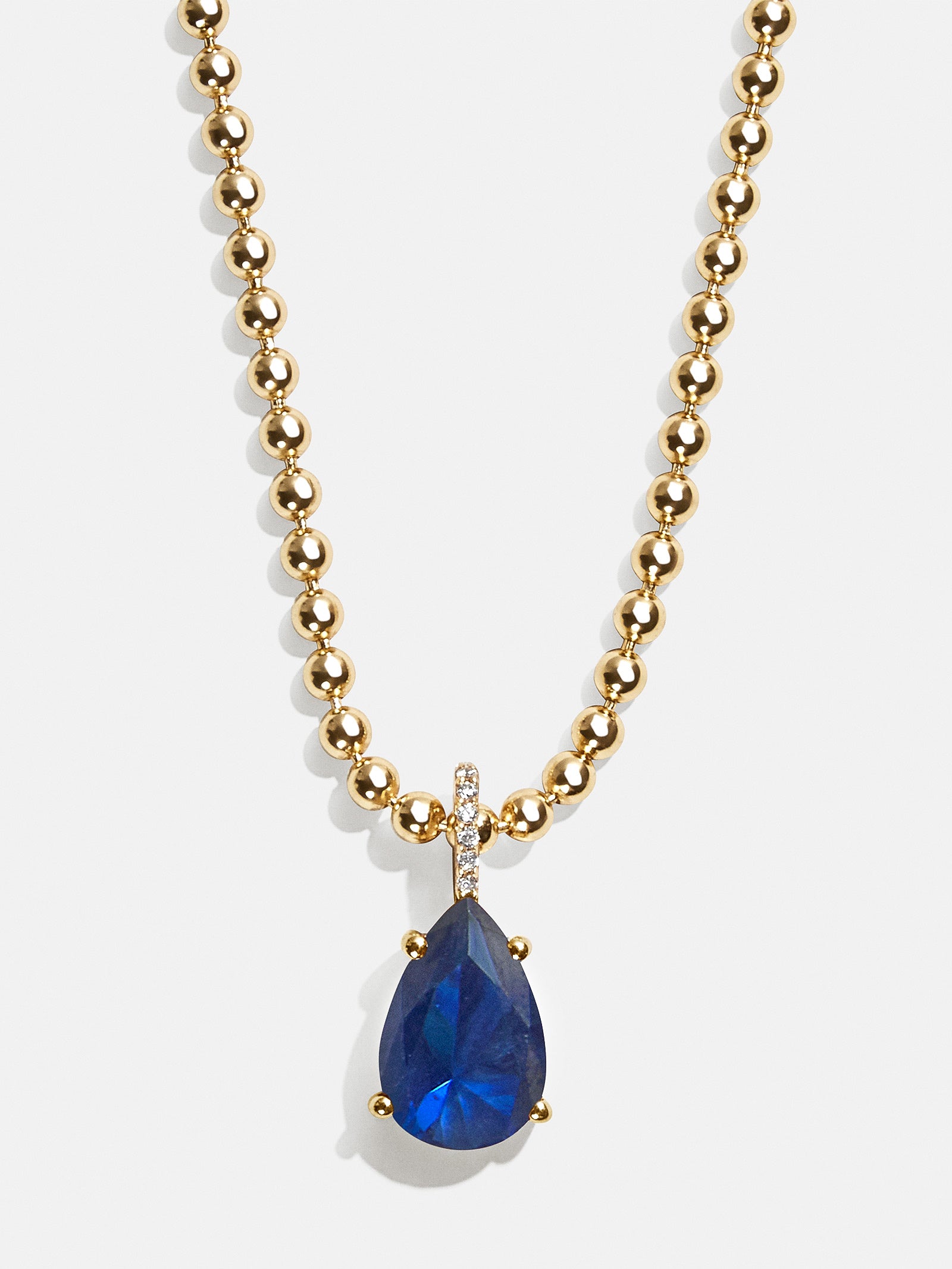 Esther 18K Gold Plated Sterling Silver Birthstone Necklace - Sapphire-Blues Comming