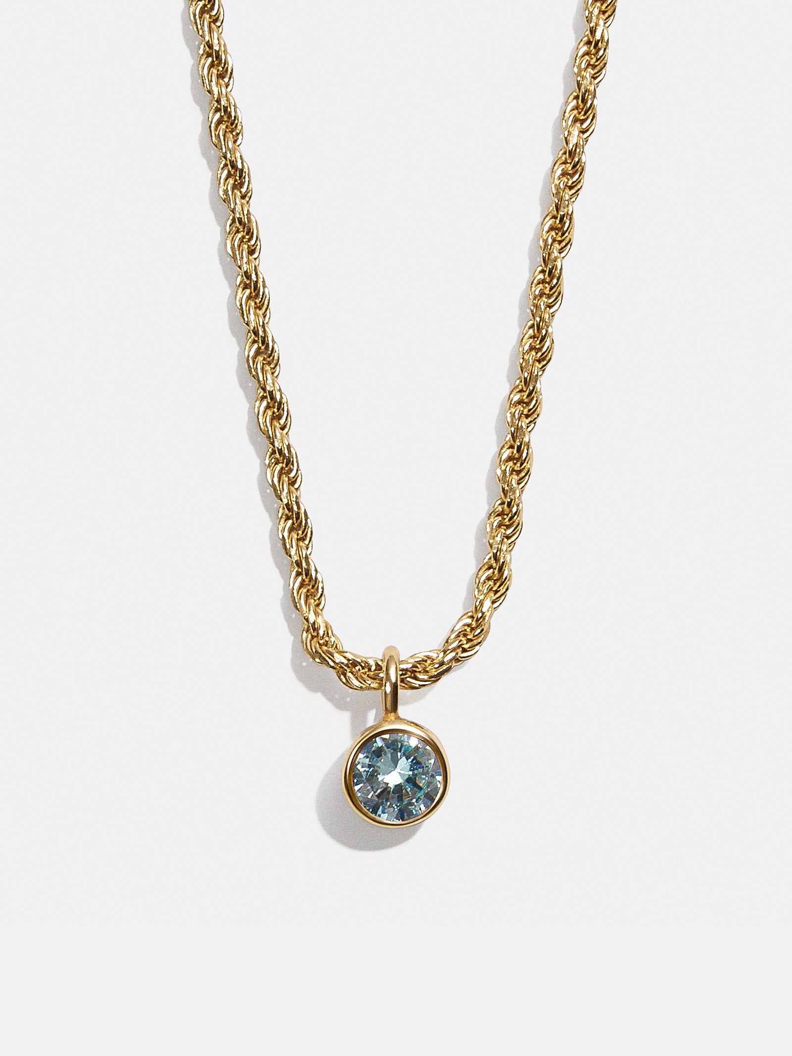Florence 18K Gold Plated Sterling Silver Birthstone Necklace - Aquamarine-Blues Comming