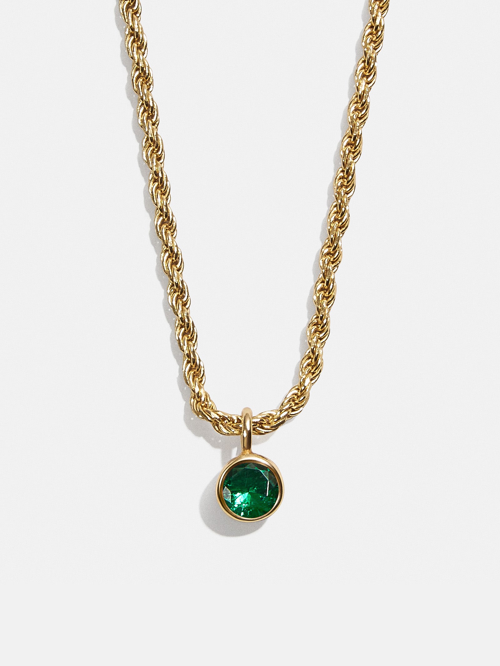 Florence 18K Gold Plated Sterling Silver Birthstone Necklace - Emerald-Blues Comming