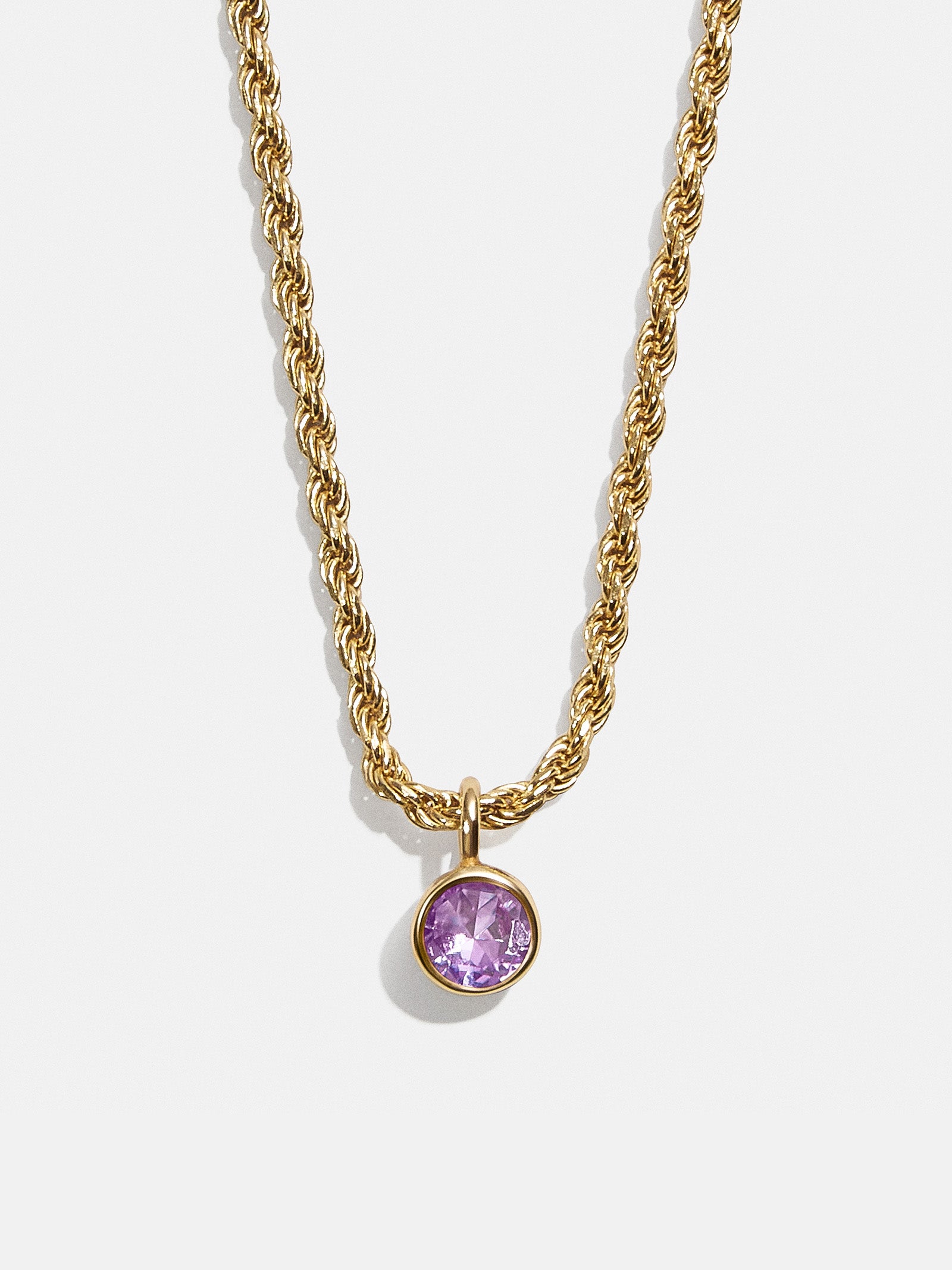 Florence 18K Gold Plated Sterling Silver Birthstone Necklace - Light Amethyst-Blues Comming