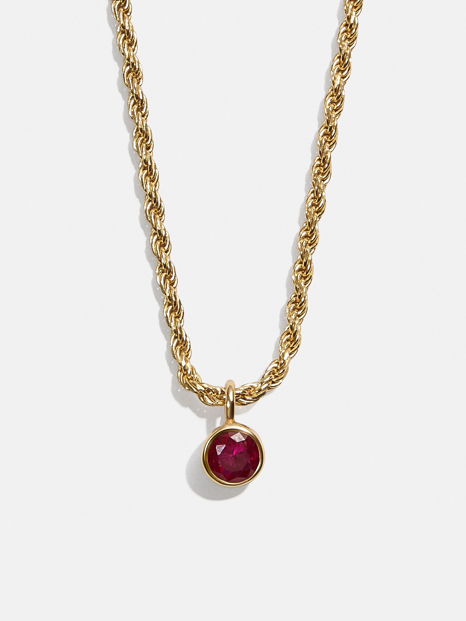 Florence 18K Gold Plated Sterling Silver Birthstone Necklace - Ruby-Blues Comming