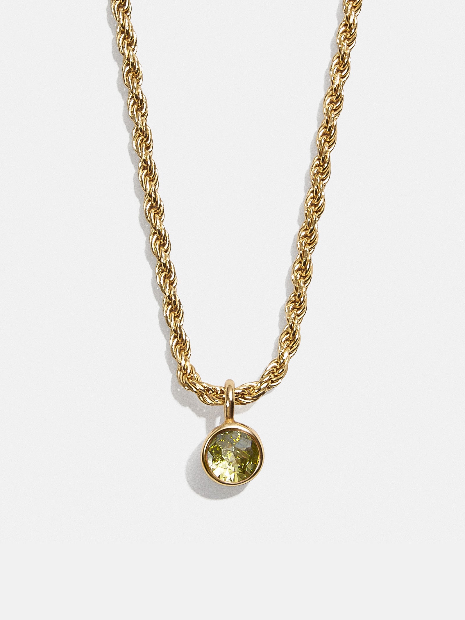 Florence 18K Gold Plated Sterling Silver Birthstone Necklace - Peridot-Blues Comming
