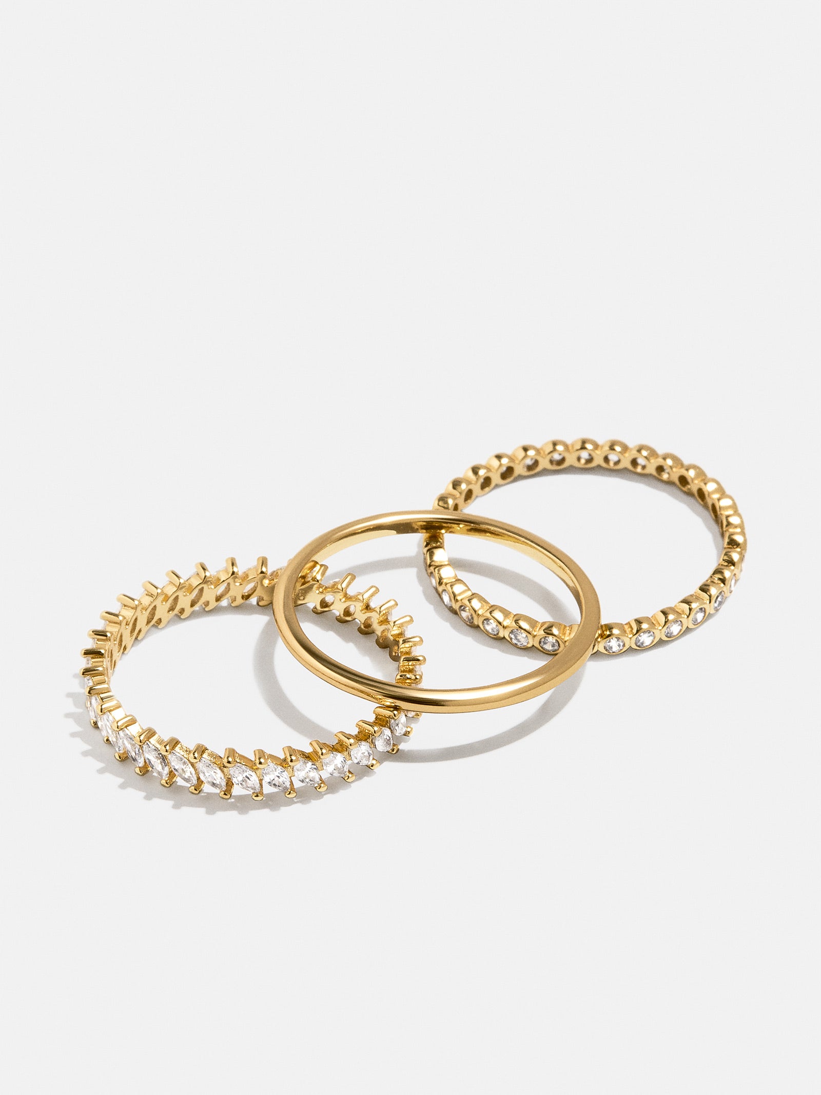 18K Gold Willow Ring Set - Gold/Pavé-Blues Comming
