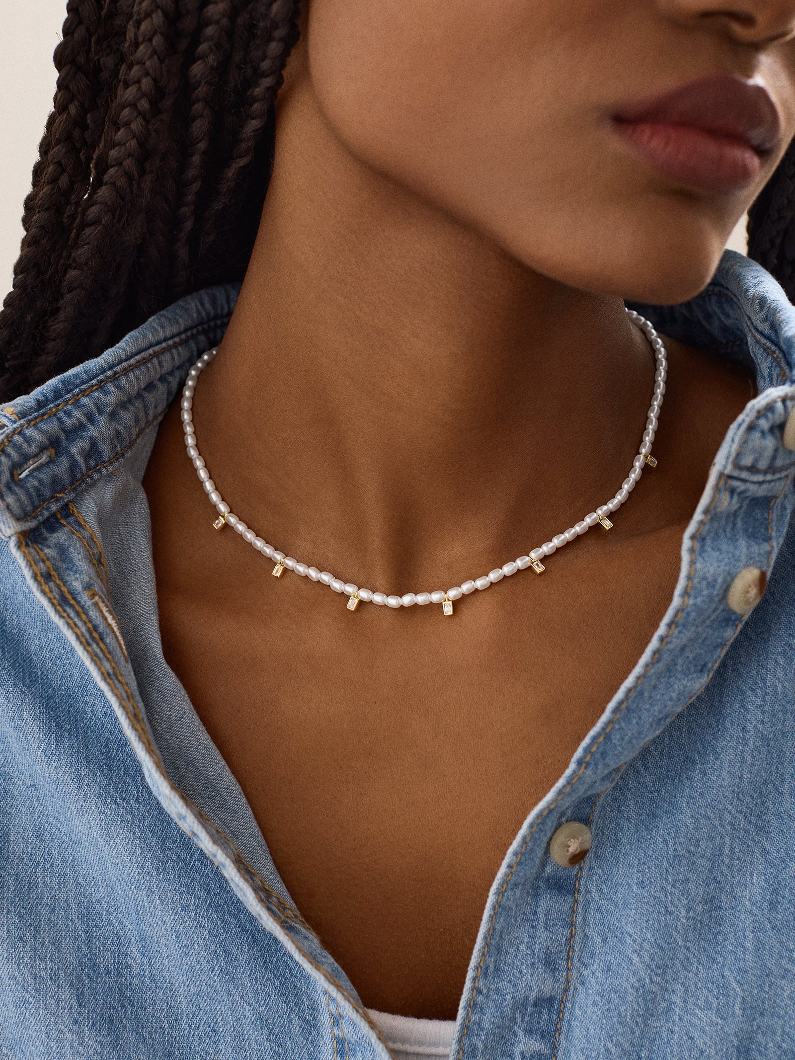 18K Gold Myra Necklace - Gold/Pearl-Blues Comming