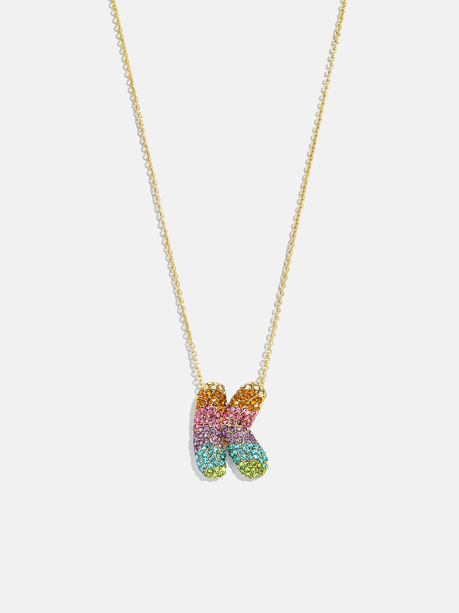 Kids' Bubble Initial Necklace - Multi-Blues Comming