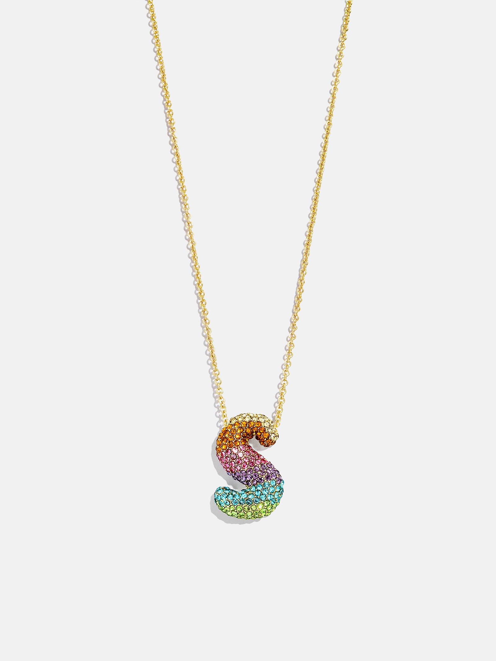Kids' Bubble Initial Necklace - Multi-Blues Comming