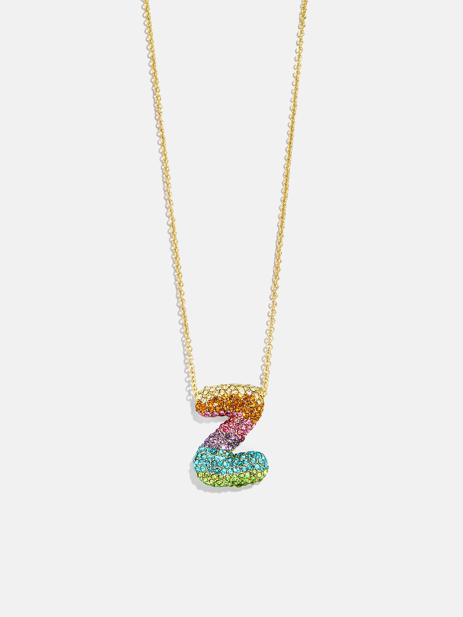 Kids' Bubble Initial Necklace - Multi-Blues Comming