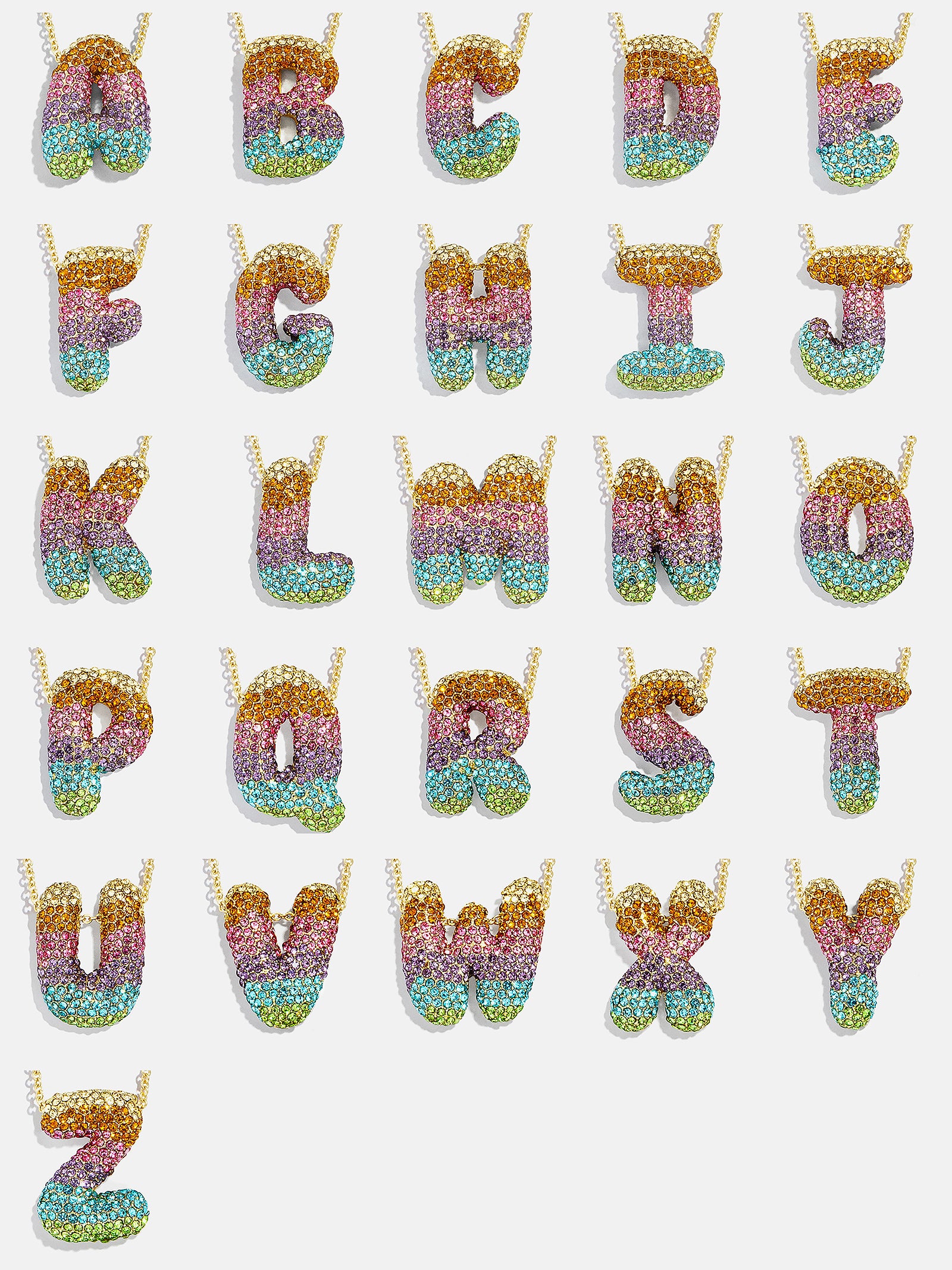 Kids' Bubble Initial Necklace - Multi-Blues Comming