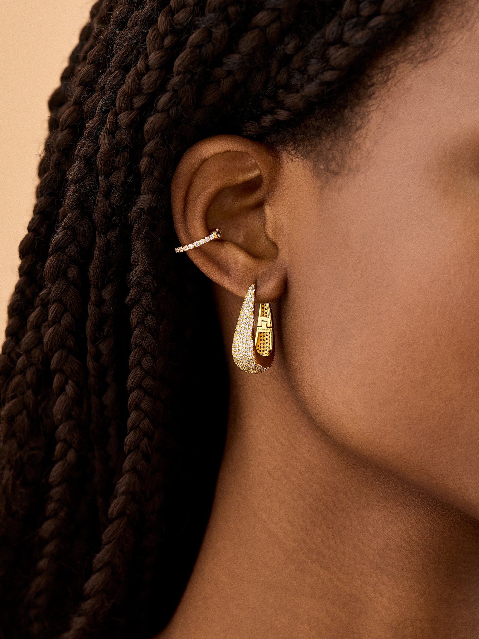 18K Gold Gracie Earrings - Gold/Pavé-Blues Comming