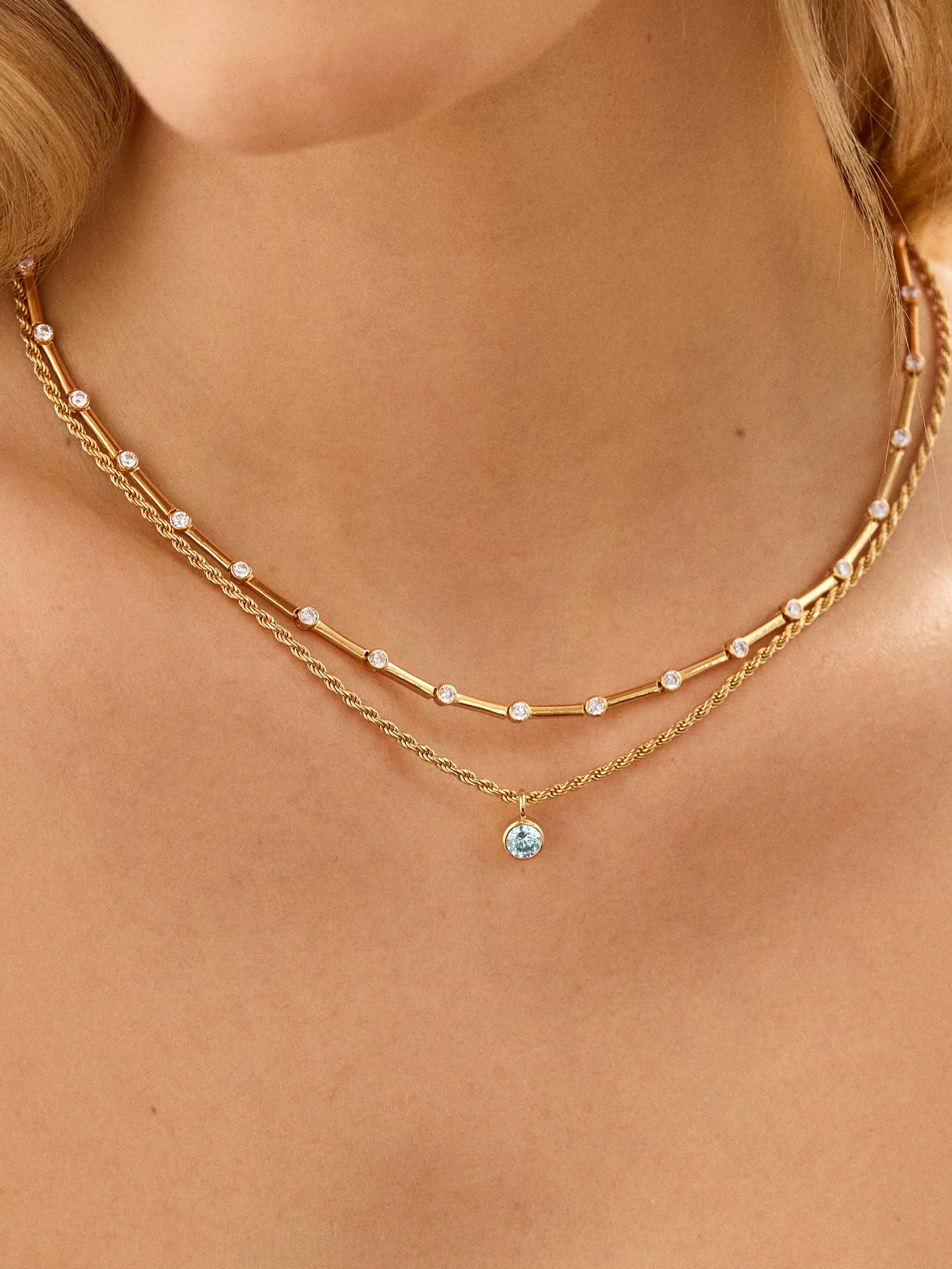 Florence 18K Gold Plated Sterling Silver Birthstone Necklace - Topaz-Blues Comming