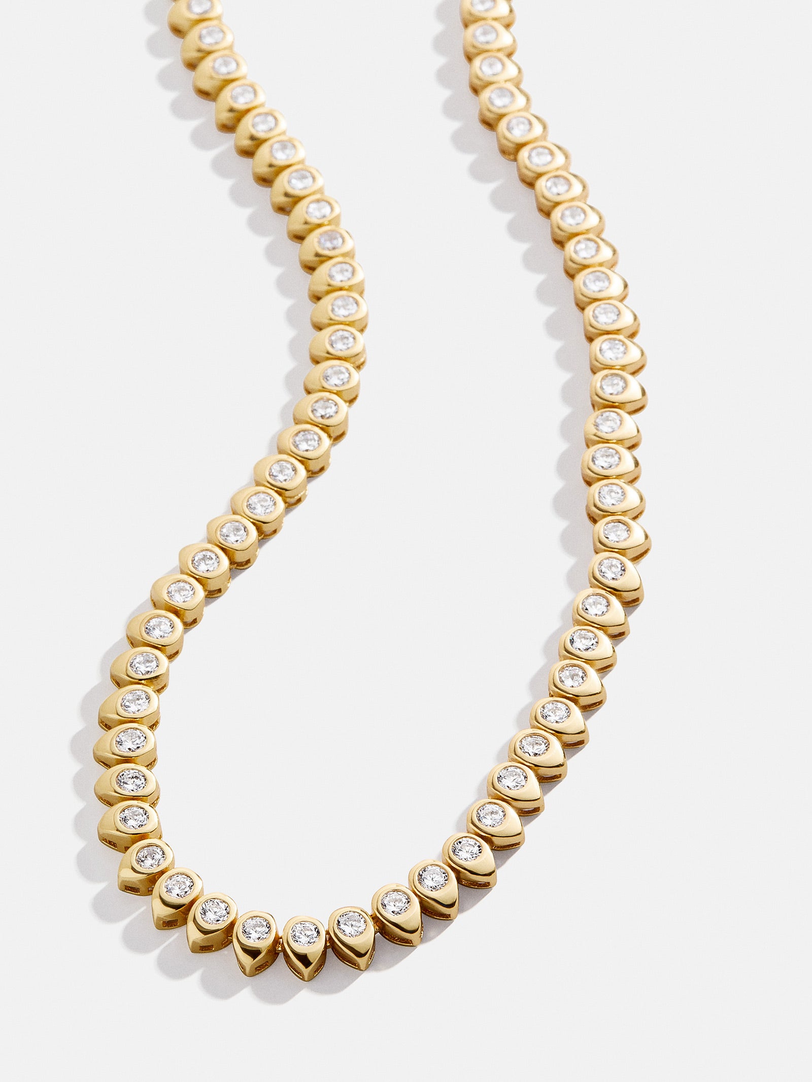 18K Gold Geraldine Tennis Necklace - Gold/Pavé-Blues Comming