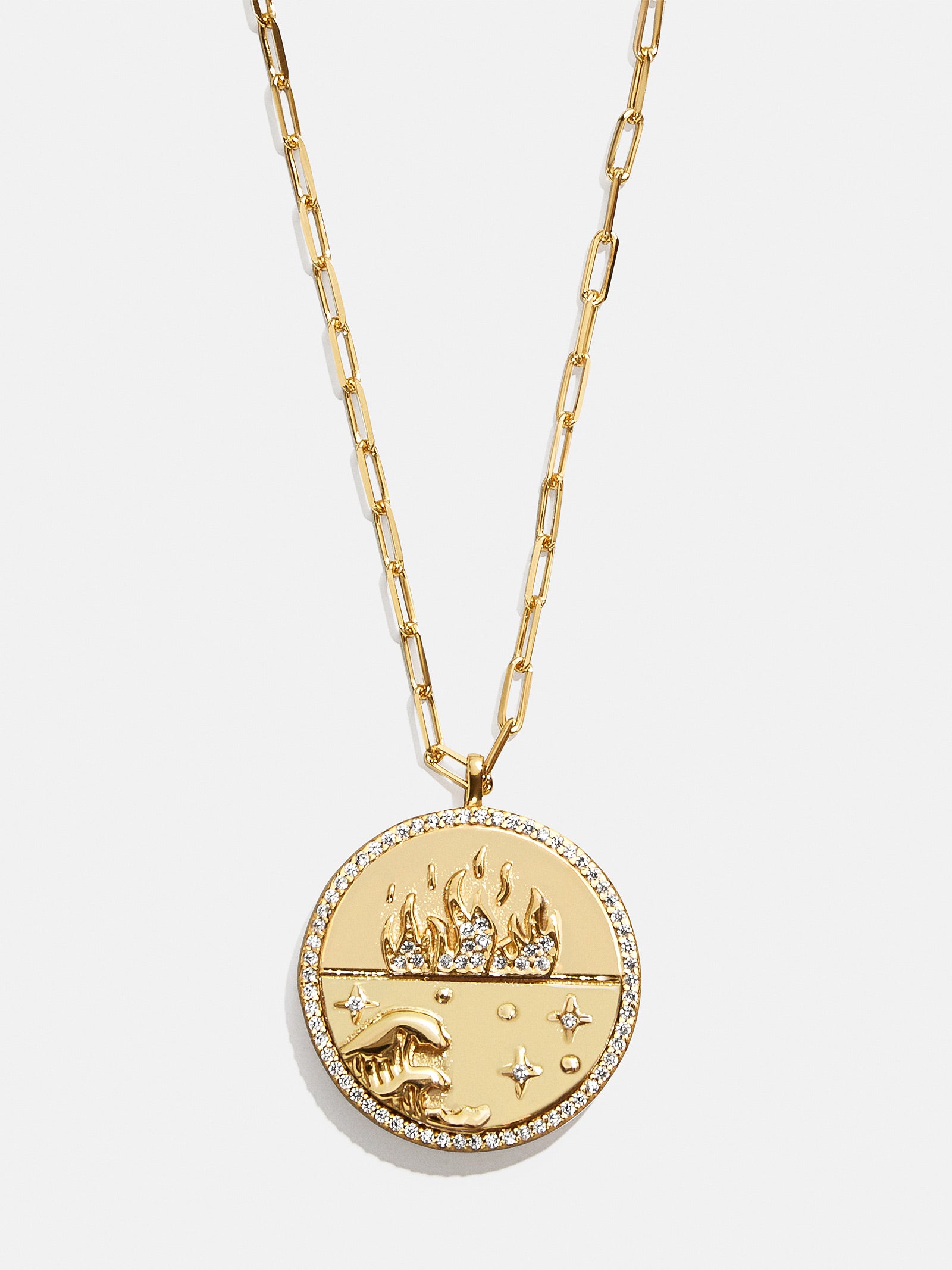 18K Gold Fire Reversible Pendant Necklace - Navy-Blues Comming