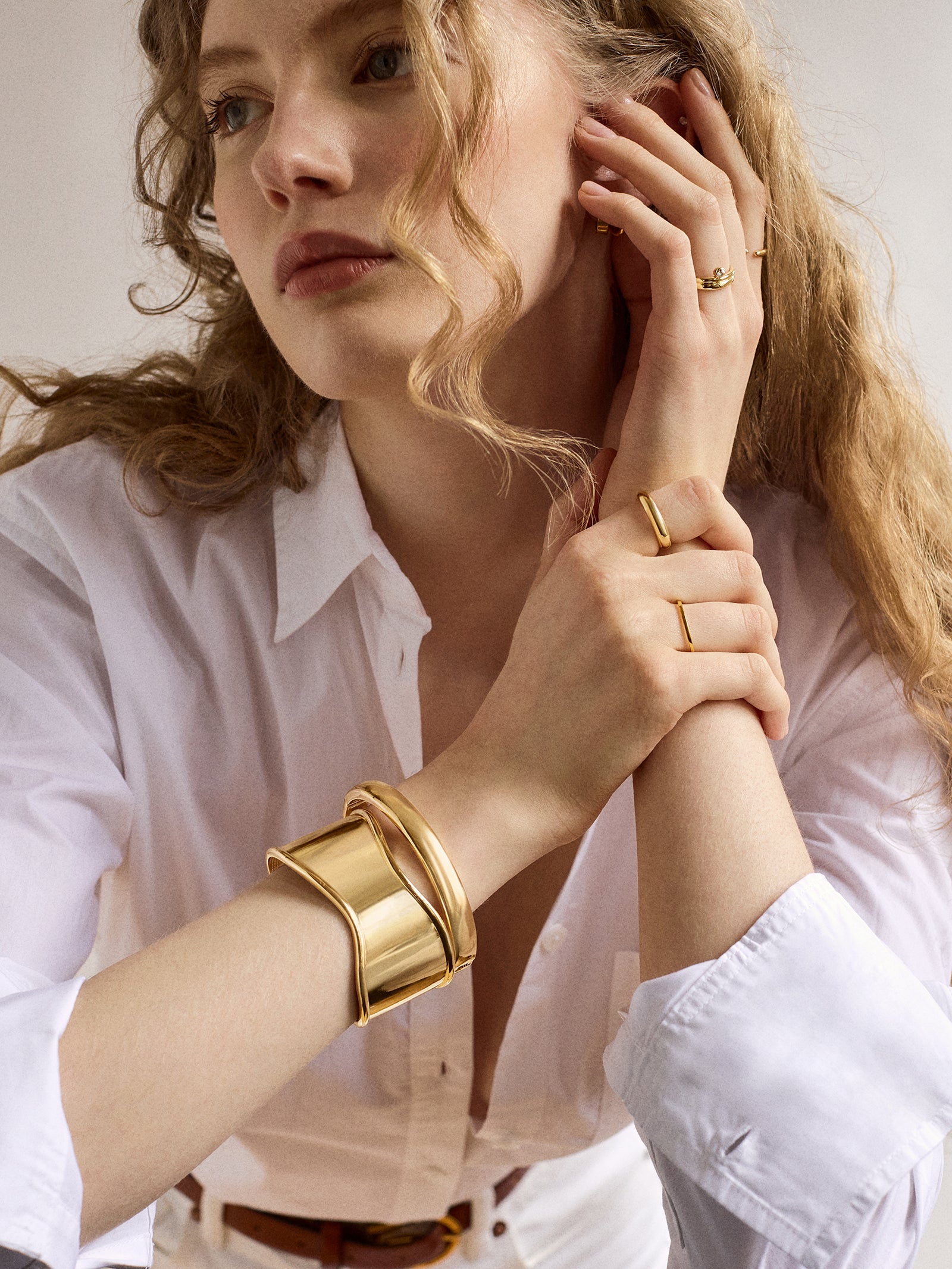 Ashanti Cuff Bracelet - Gold-Blues Comming