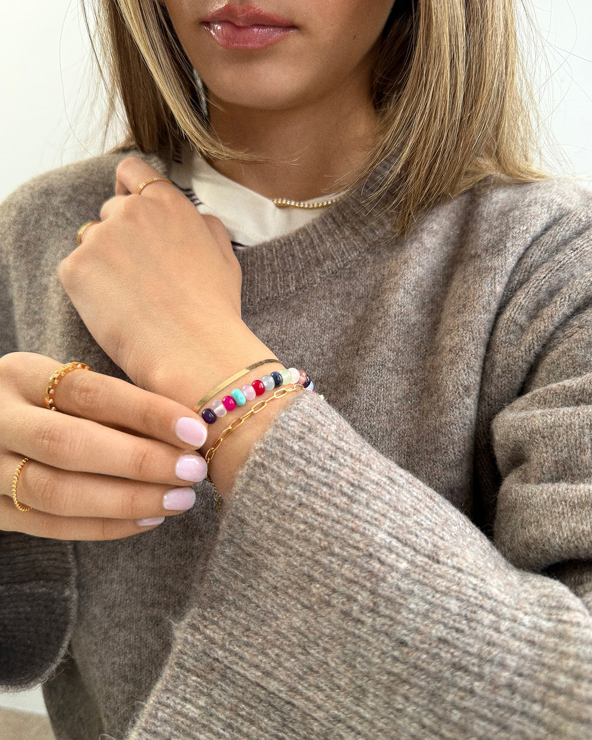 Eileen Beaded Bracelet - Multi-Blues Comming