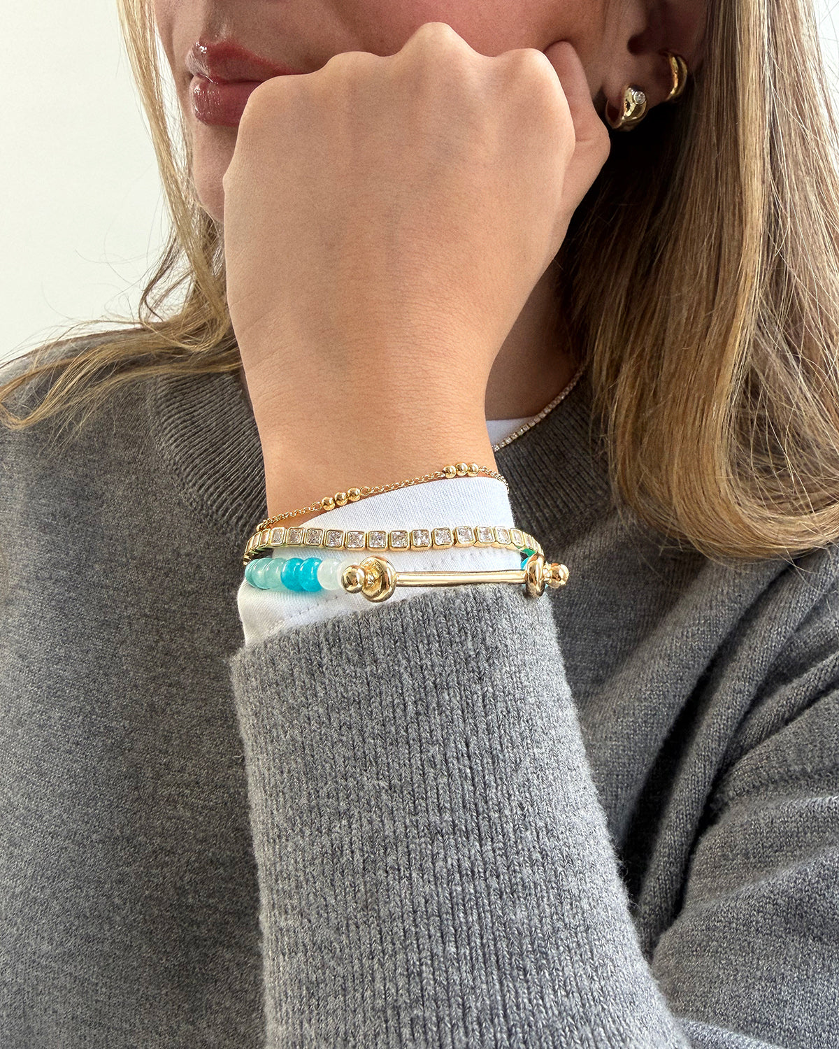 Eileen Beaded Bracelet - Blue Multi-Blues Comming