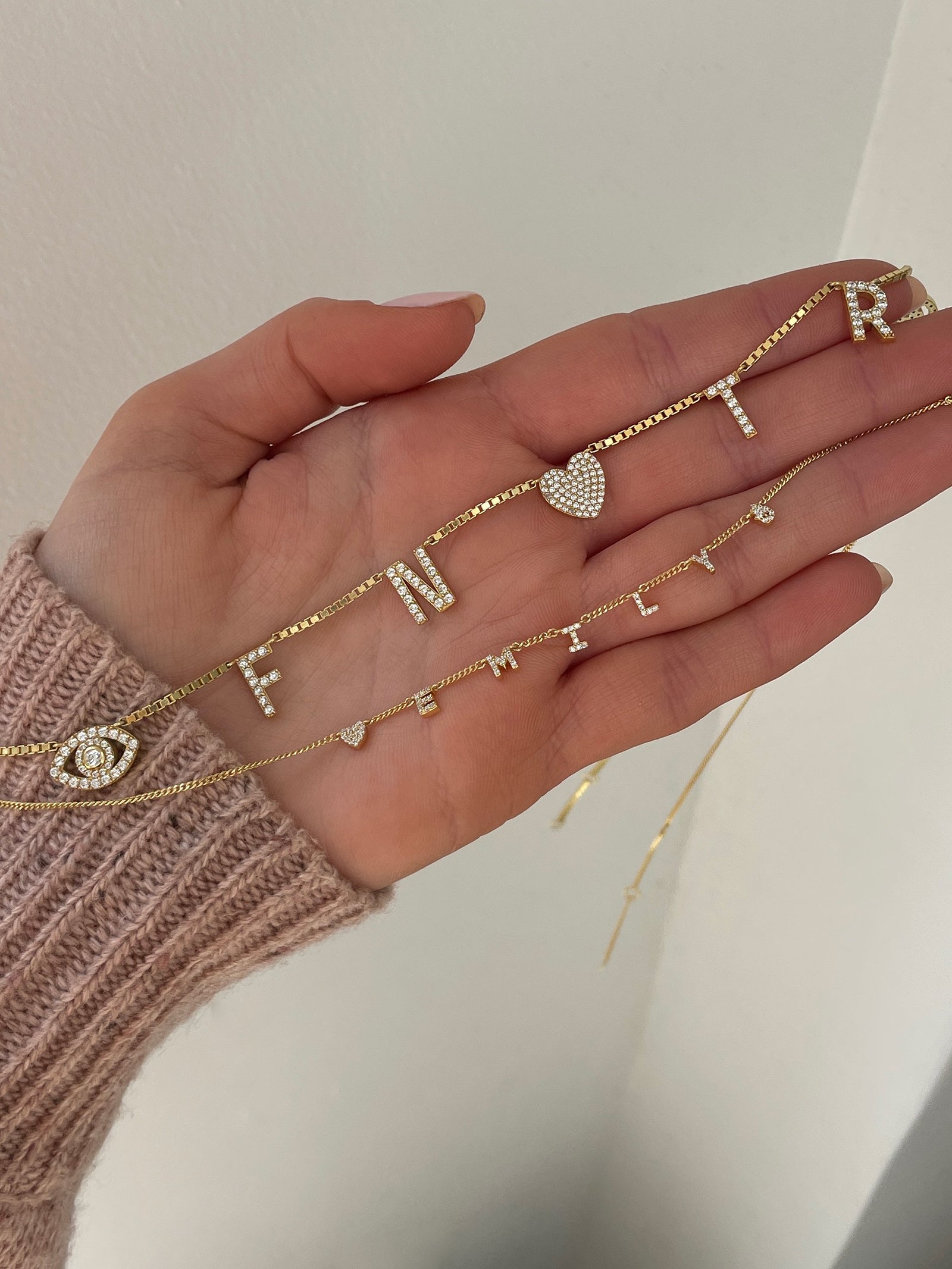 Mini Sterling Silver Custom Icon Necklace - Sterling Silver. Pavé Cubic Zirconia Stones-Blues Comming