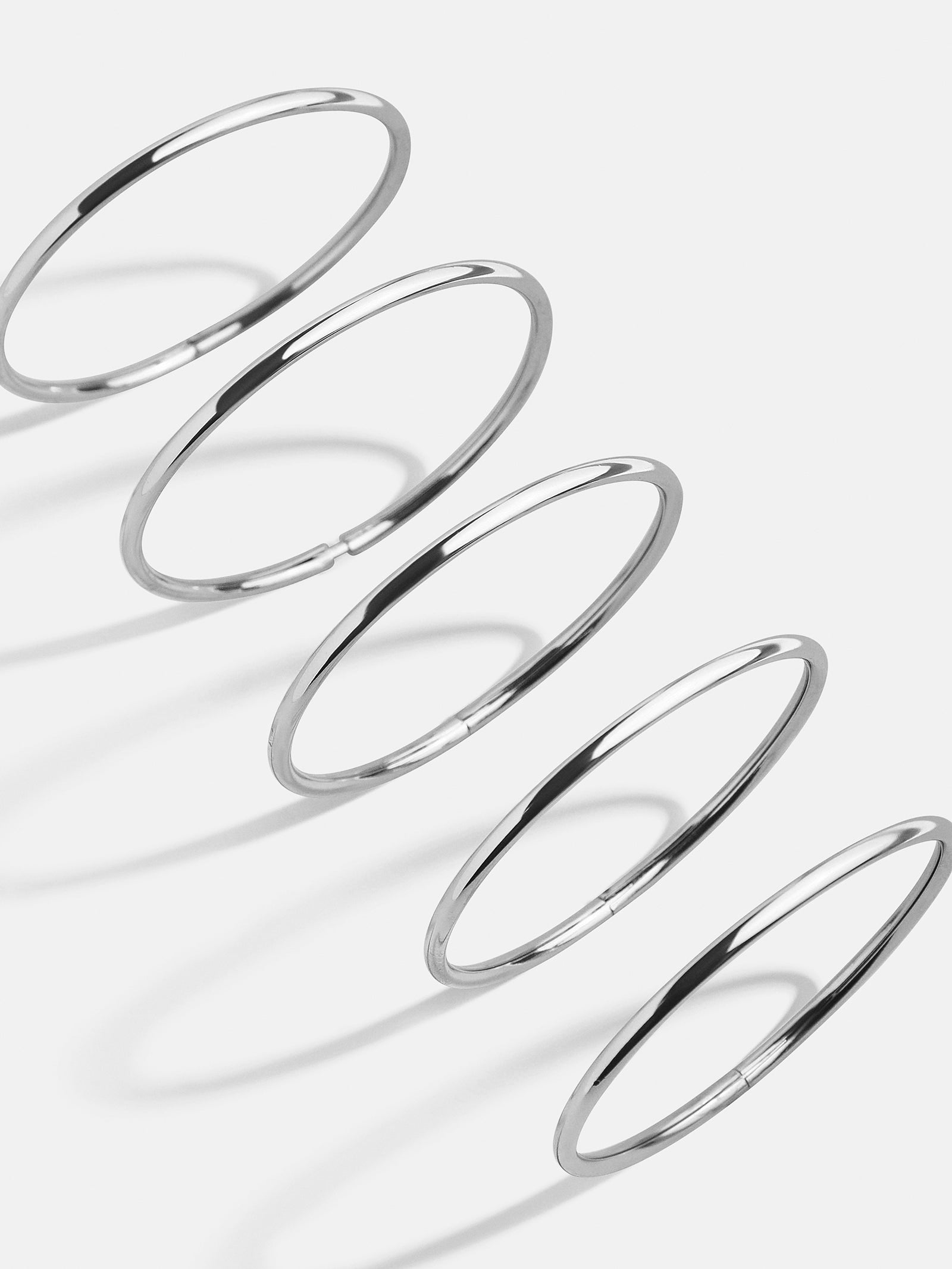 Alexia Bangle Bracelet Set - Silver-Blues Comming