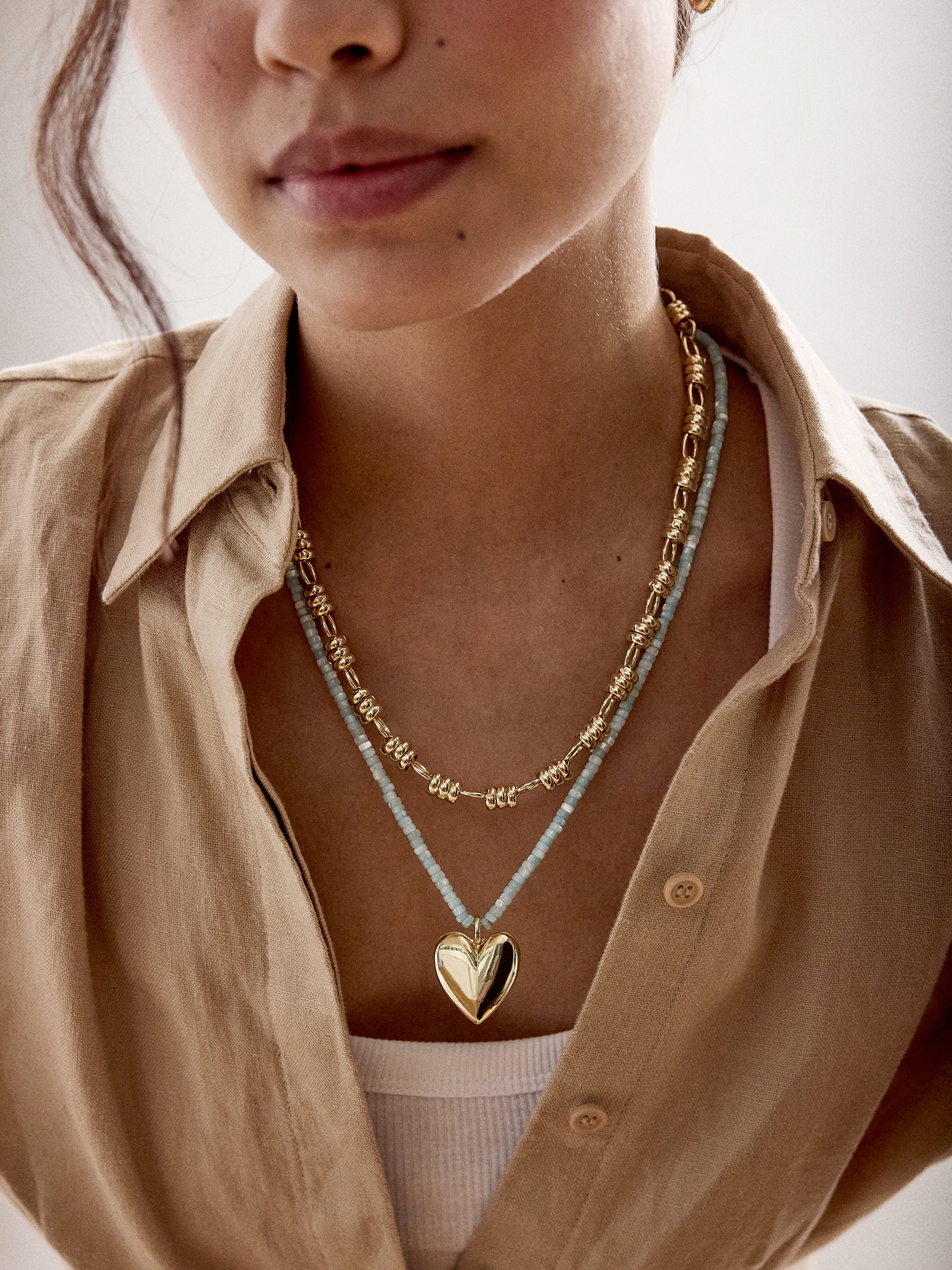 Millie Bubble Heart Necklace - Turquoise-Blues Comming