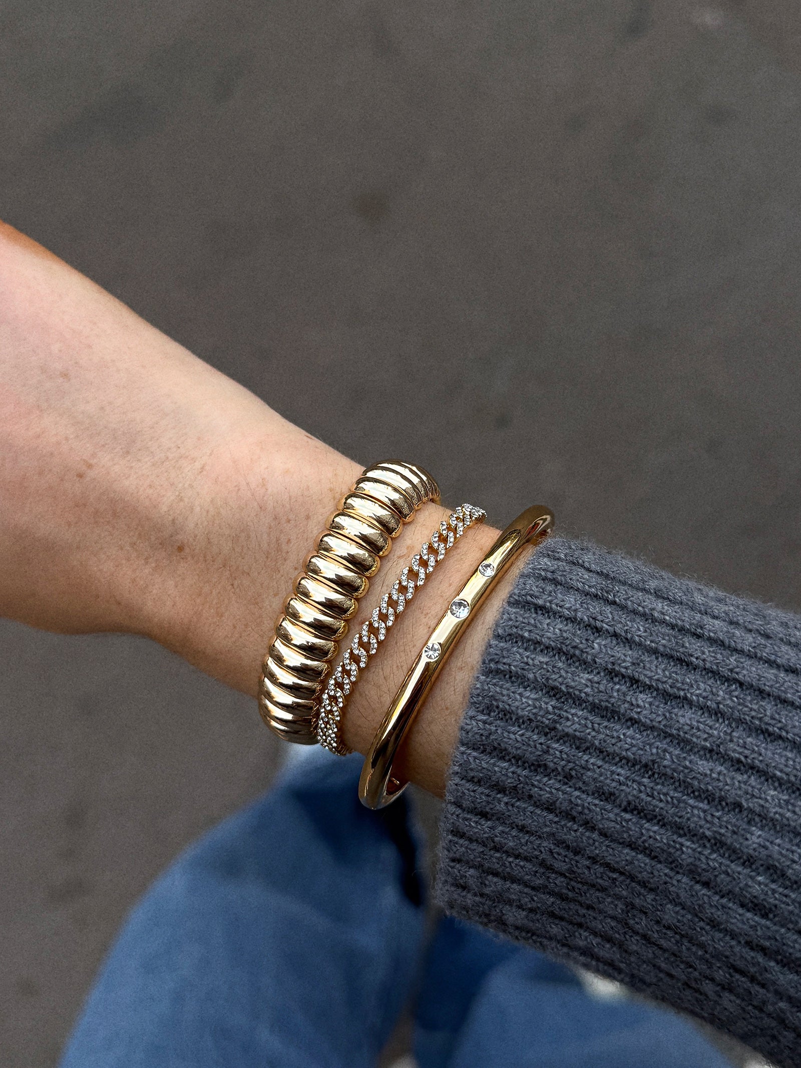 Keira Ribbed Bracelet - Gold-Blues Comming