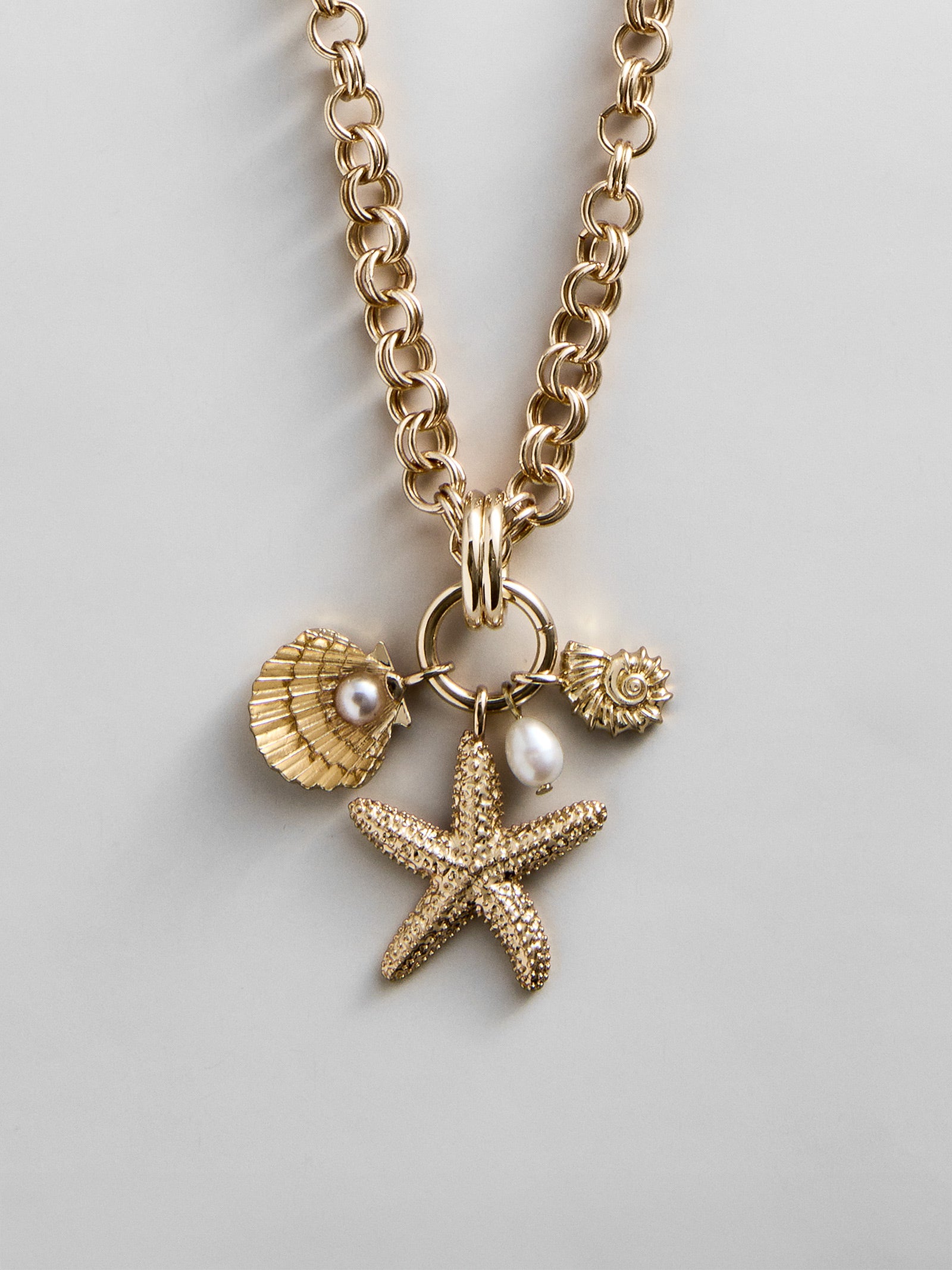 Isla Charm Necklace - Gold/Pearl-Blues Comming