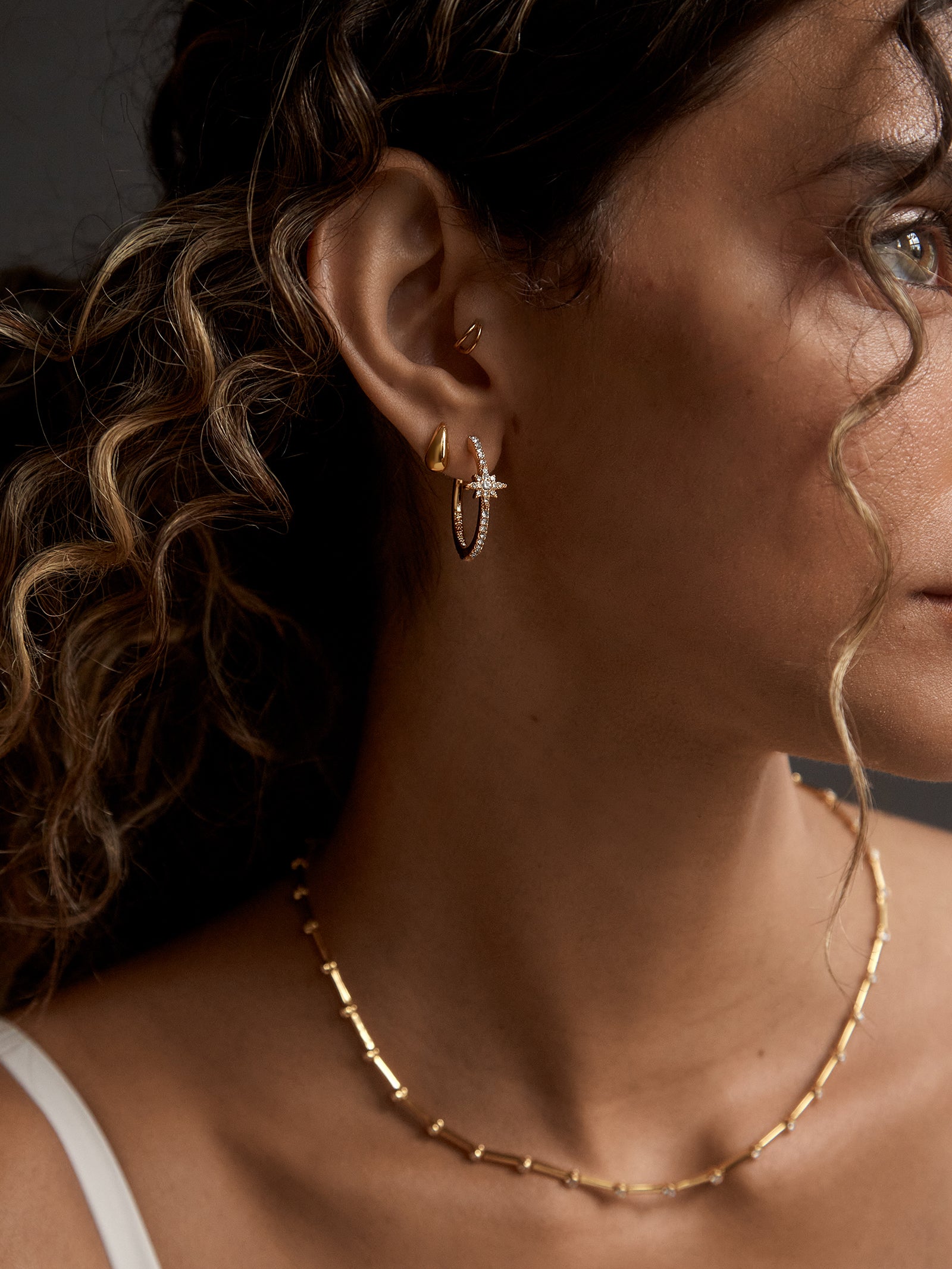 Astra Celestial Hoop Earrings - Gold/Pavé-Blues Comming