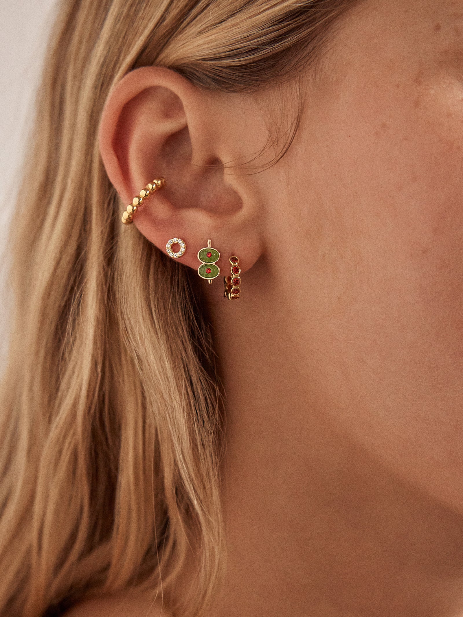 Briny Baby Olive Earrings - Green-Blues Comming